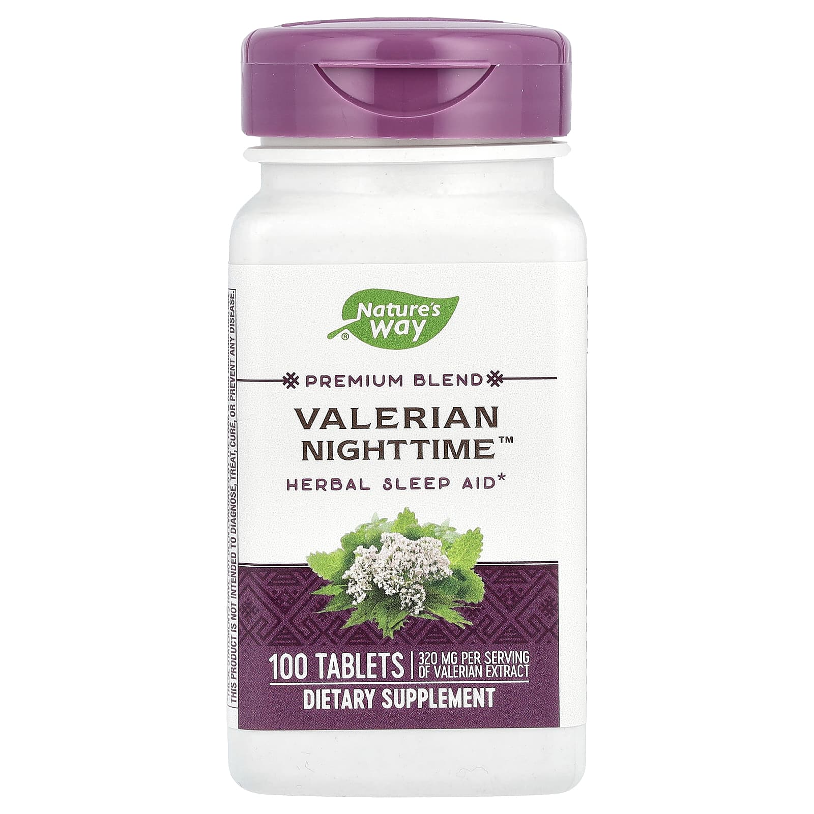 Nature's Way, Premium Blend, Valerian Nighttime, валериана для сна, 100 таблеток