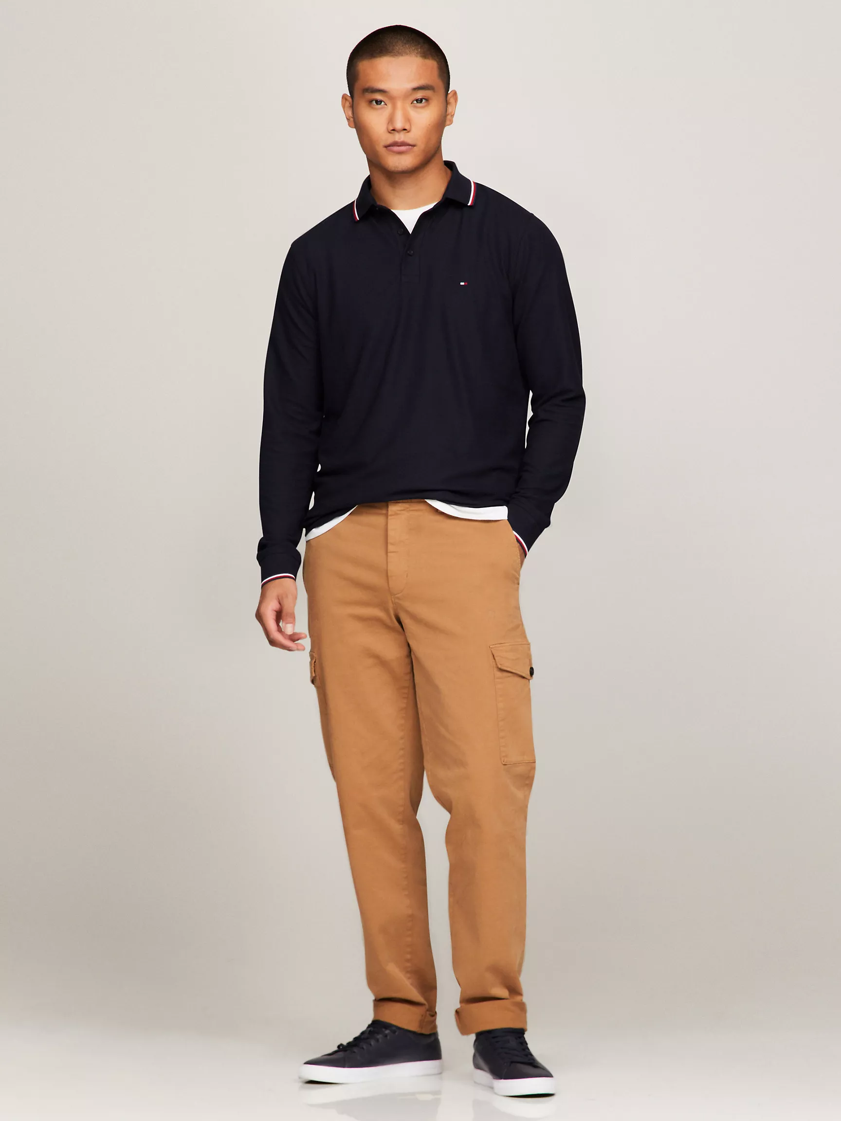 Мужское поло Tommy Hilfiger, Влагоотводящее поло Tommy с длинными рукавами