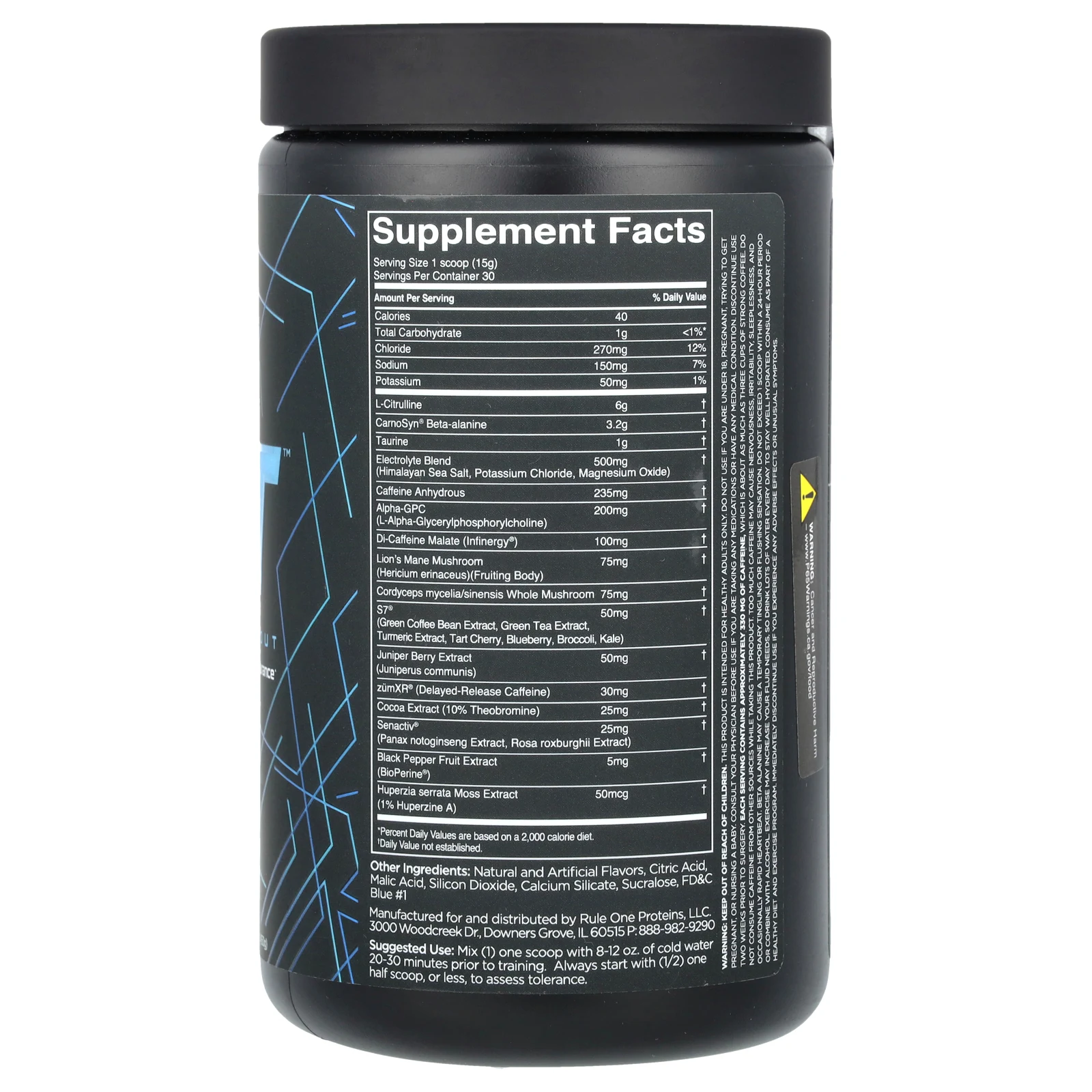 Rule One Proteins, preLIFT, перед тренировкой, голубая малина, 450 г (15,9 унции)