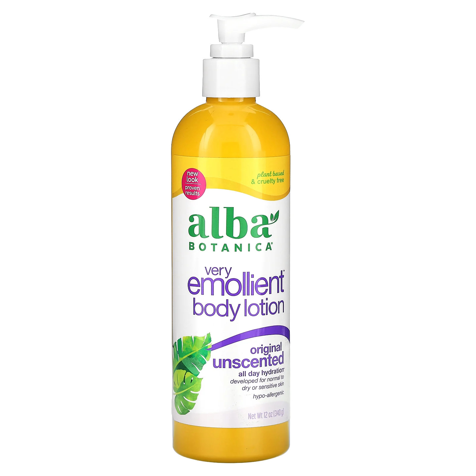 Alba Botanica, Very Emollient, интенсивный смягчающий лосьон для тела, оригинальный вкус, без запаха, 340 г (12 унций)