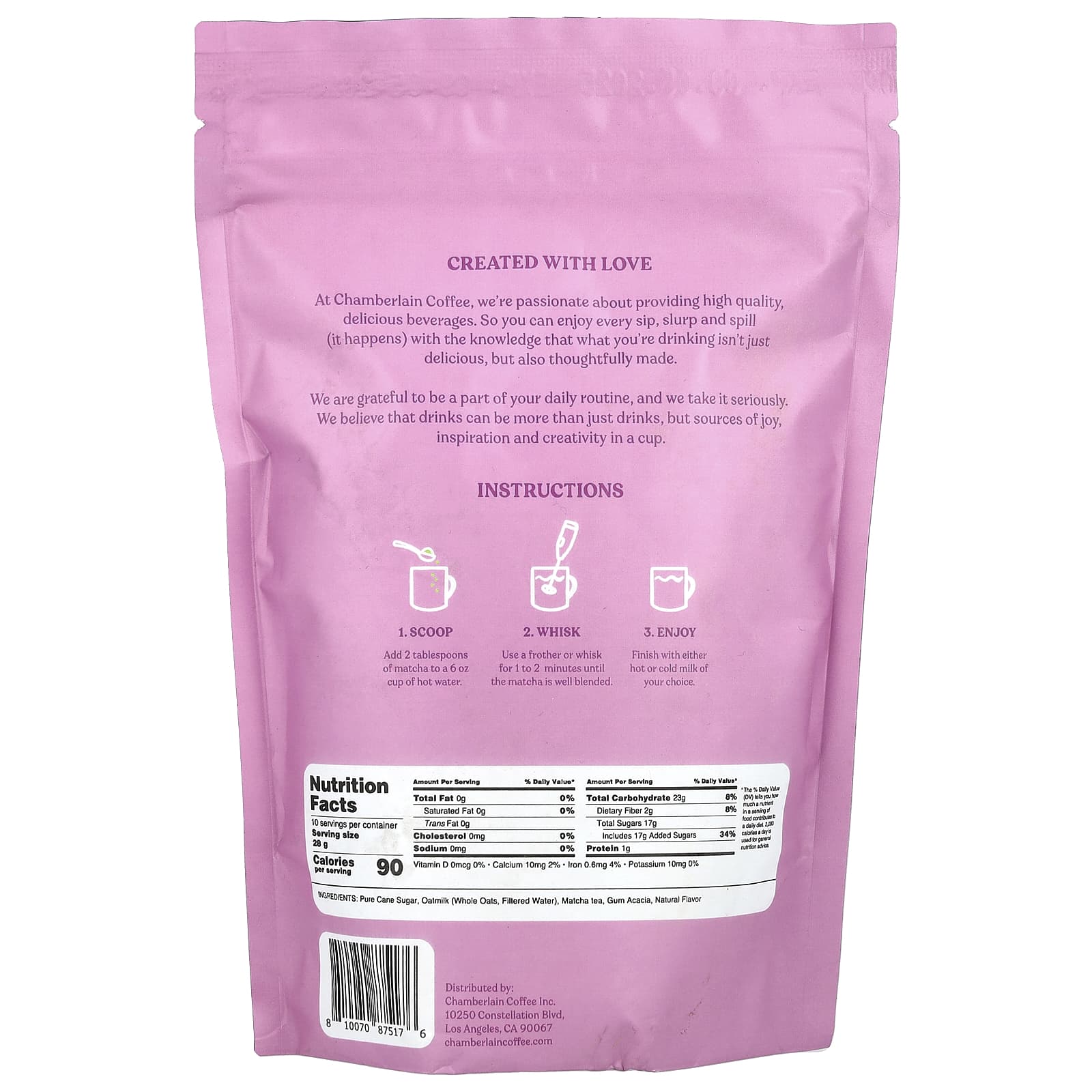 Chamberlain Coffee, Латте с лавандой и овсяным молоком, 283 г (10 унций)