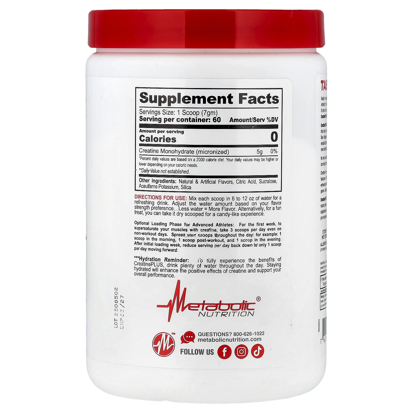 Metabolic Nutrition, Micronized Creatine Plus™, со вкусом голубой малины, 420 г