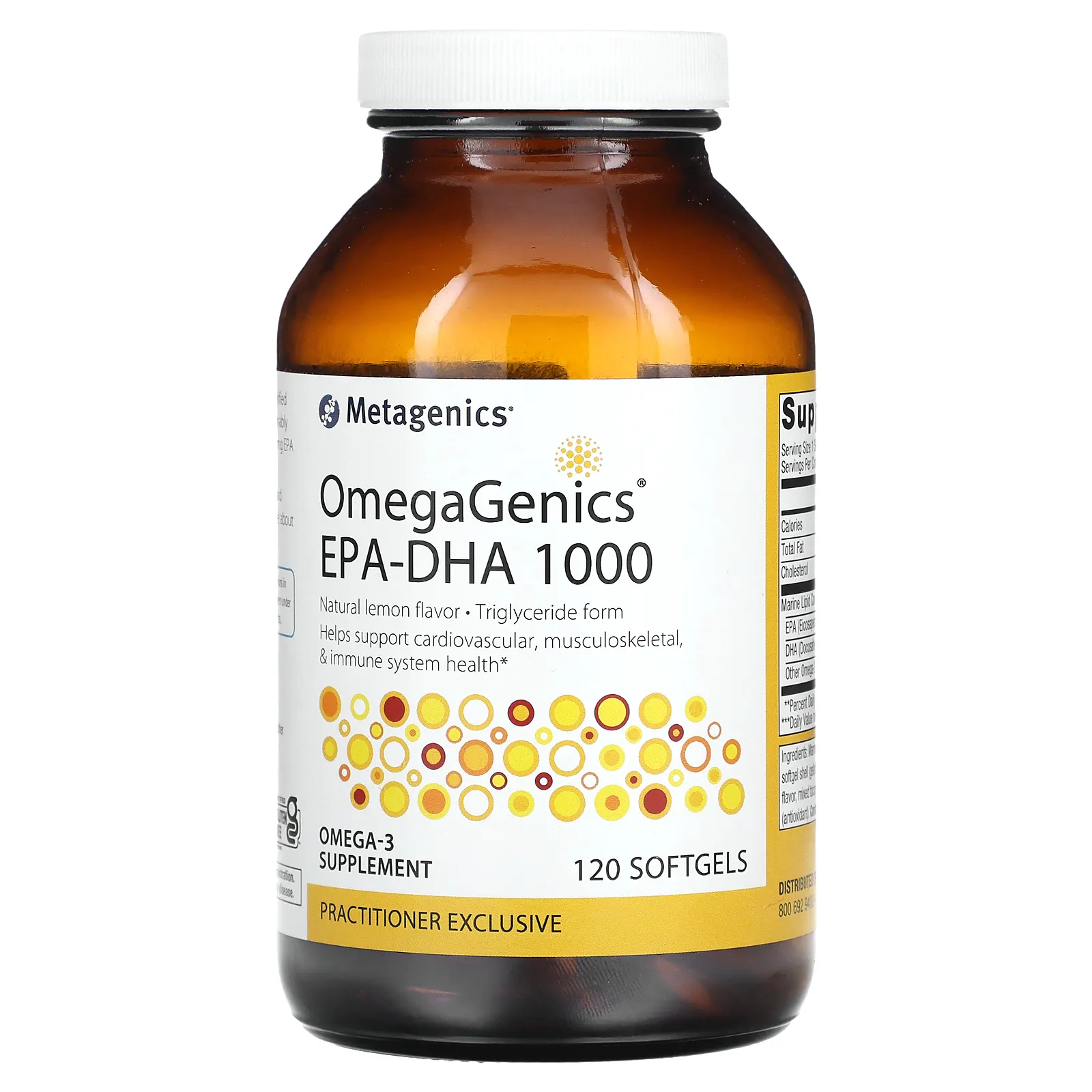Metagenics, OmegaGenics EPA-DHA 1000, Natural Lemon, 120 Softgels