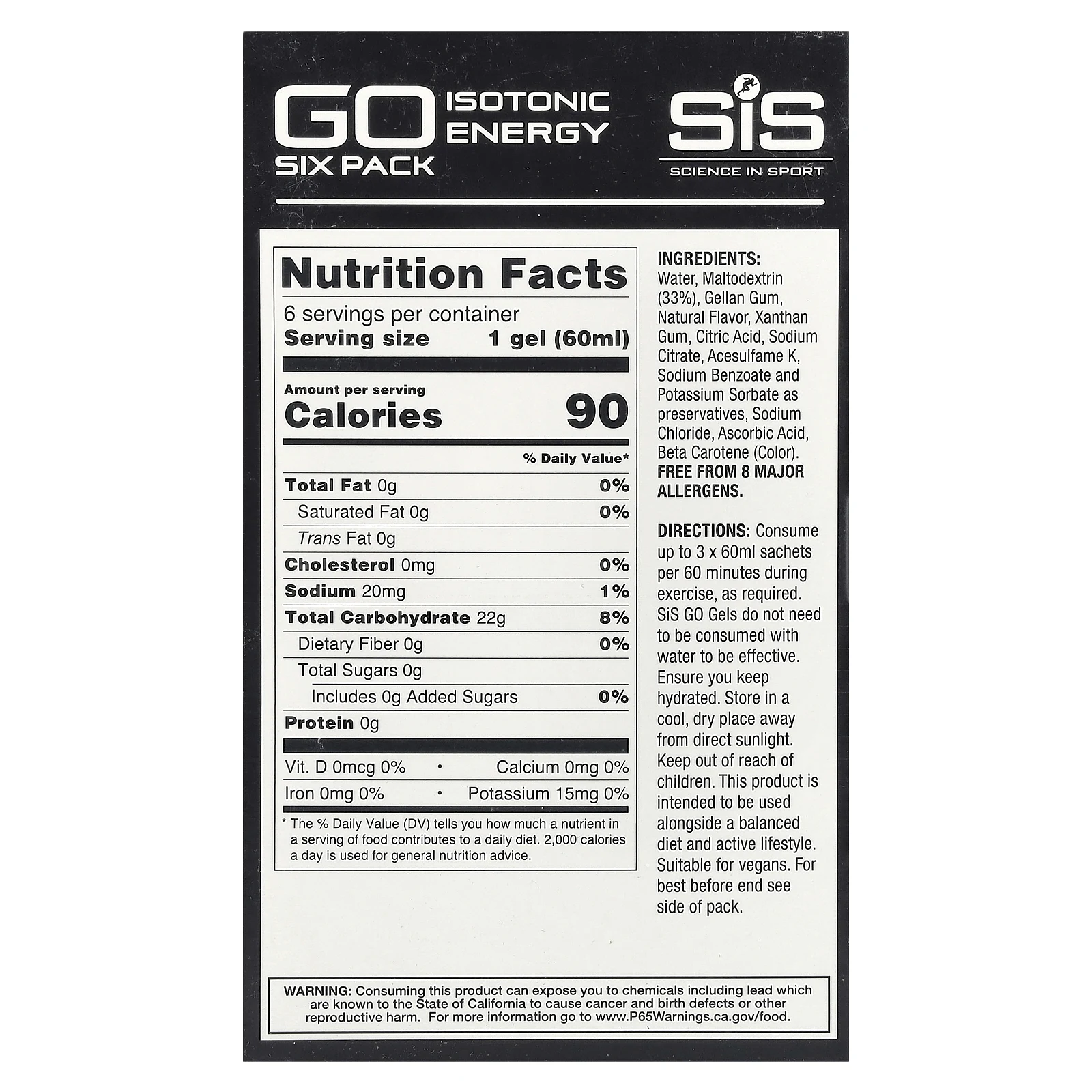 Science in Sport, GO Isotonic Energy Gel, апельсин, 6 пакетиков по 60 мл (2,03 жидк. Унции)