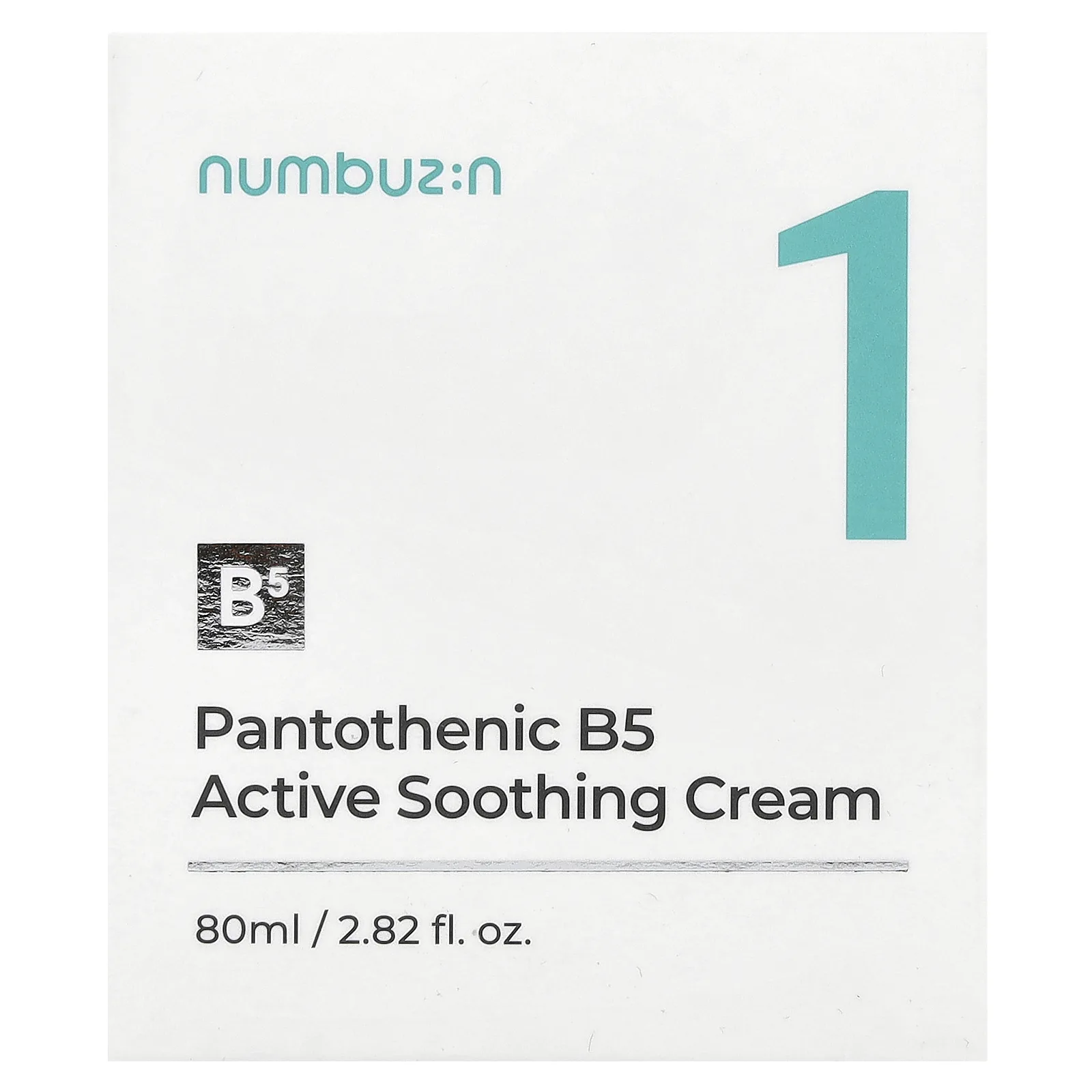 Numbuzin, Активный успокаивающий крем с пантотеном B5 № 1, 80 мл (2,82 жидк. Унции)