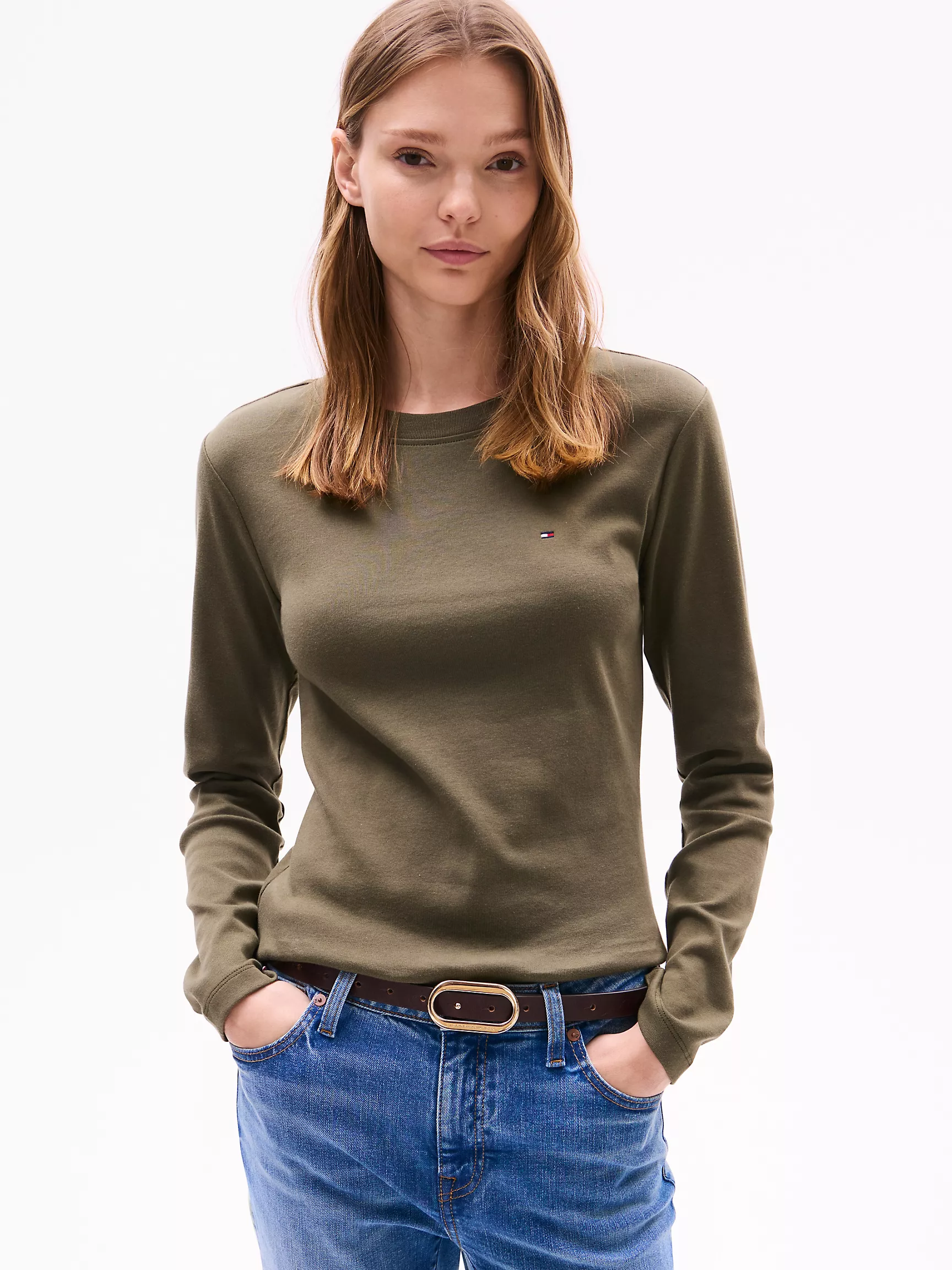 Женская футболка Tommy Hilfiger, Футболка с длинным рукавом и круглым вырезом "любимая модель"