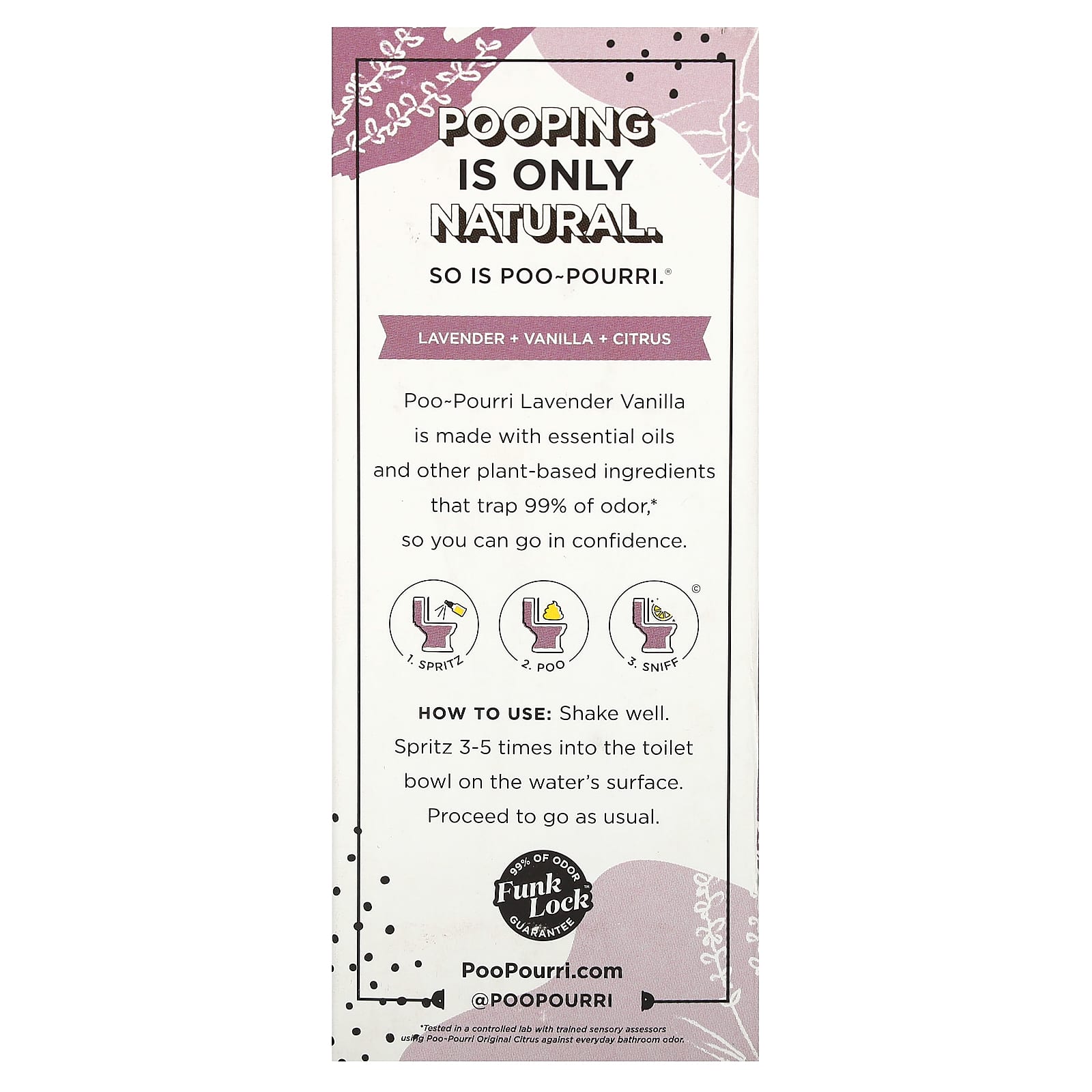 Poo-Pourri, Туалетный спрей Before-You-Go, лаванда и ваниль, 59 мл (2 жидк. Унции)