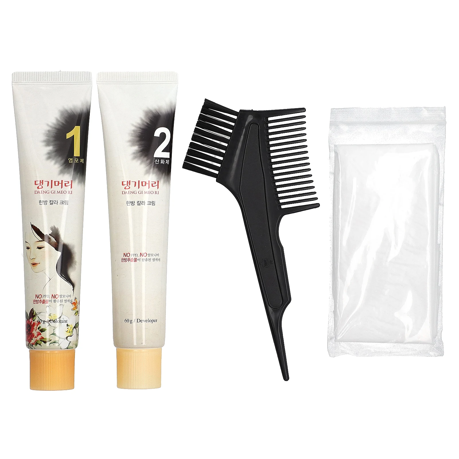 DAENG GI MEO RI, краска для волос с лекарственными травами, темно-коричневый, 1 набор