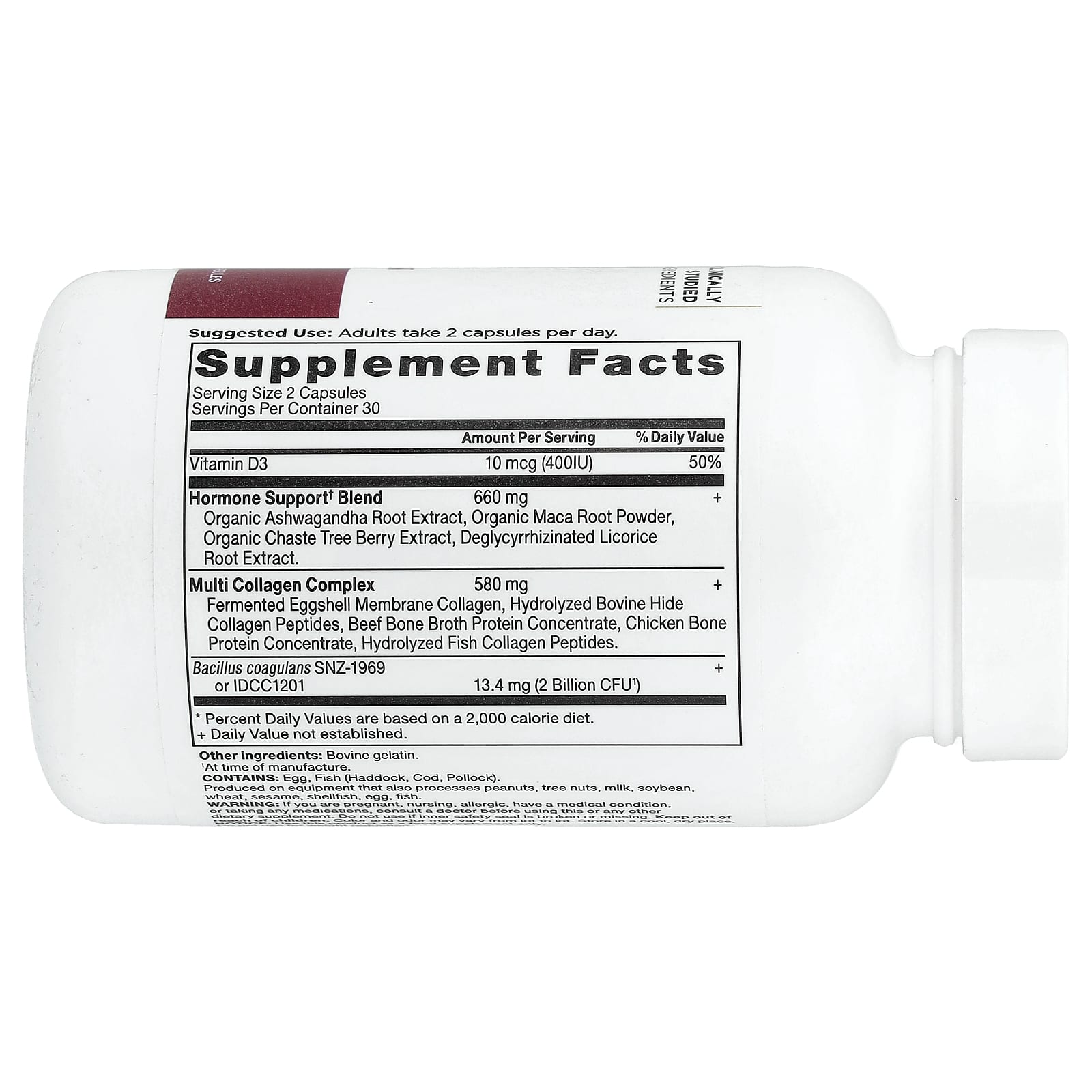 Ancient Nutrition, Hormone Balance, коллаген, 60 капсул