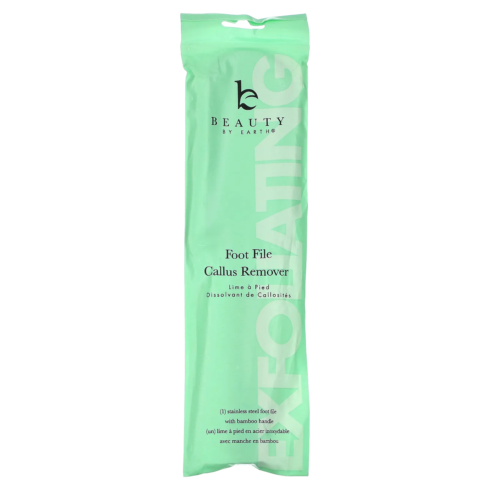 Beauty By Earth, Пилка для ног, средство для удаления мозолей, 1 пилка из нержавеющей стали