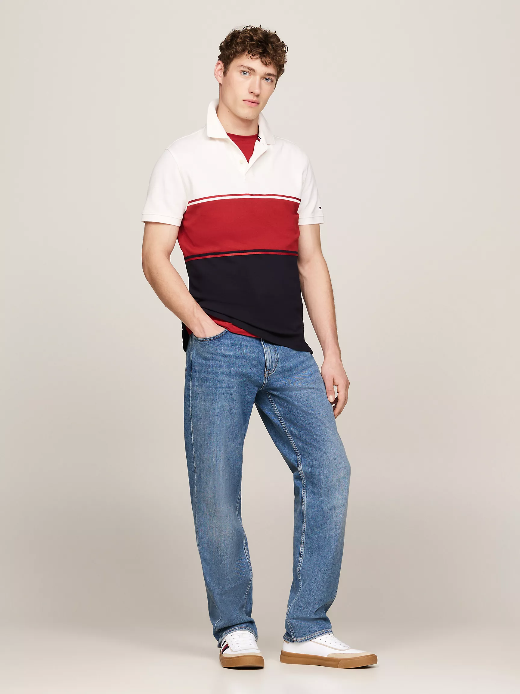 Мужские кроссовки Tommy Hilfiger, Кожаные кеды с фирменными полосками