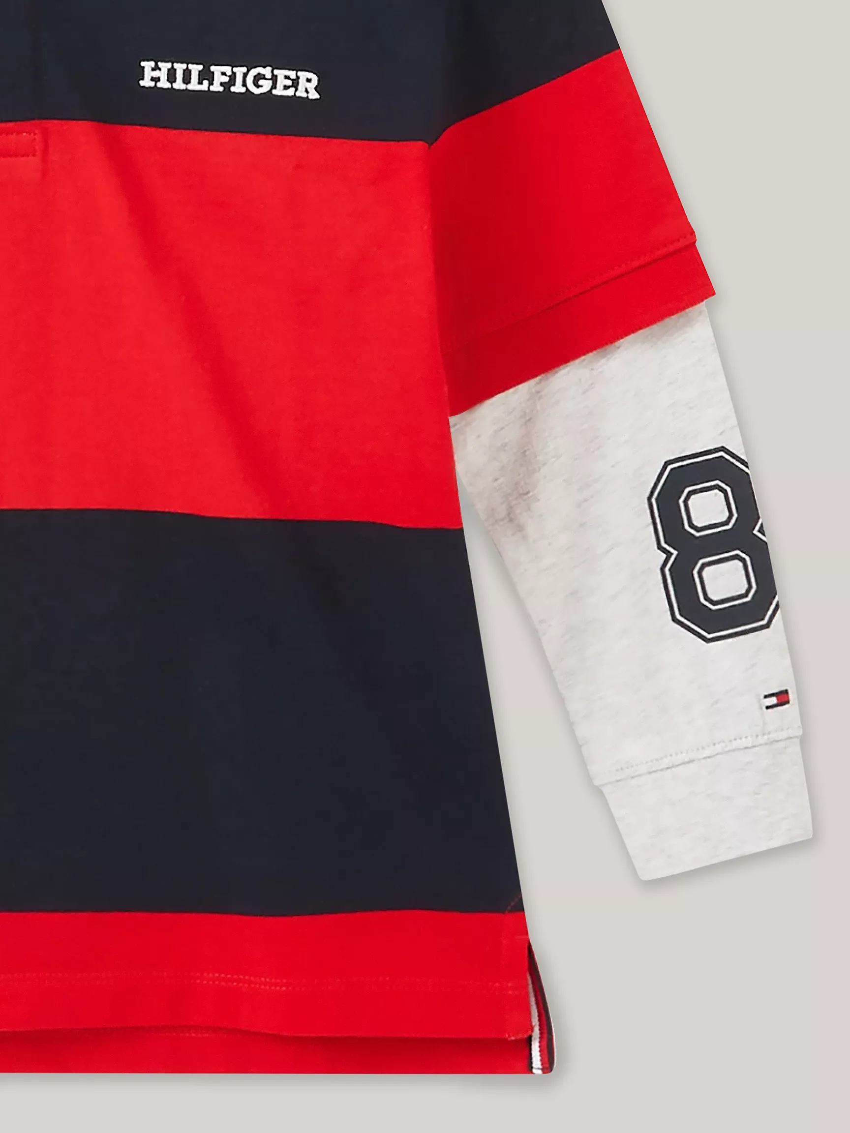 Рубашка-поло для мальчиков Tommy Hilfiger, Детское поло с длинным рукавом в регбийскую полоску