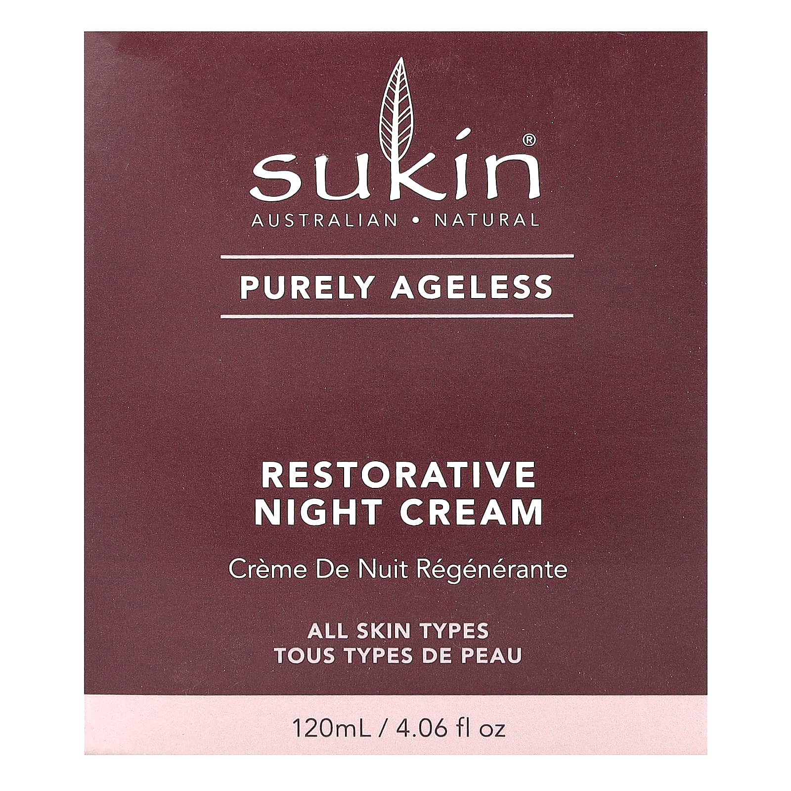 Sukin, Purely Ageless, восстанавливающий ночной крем, 120 мл (4,06 жидк. Унции)