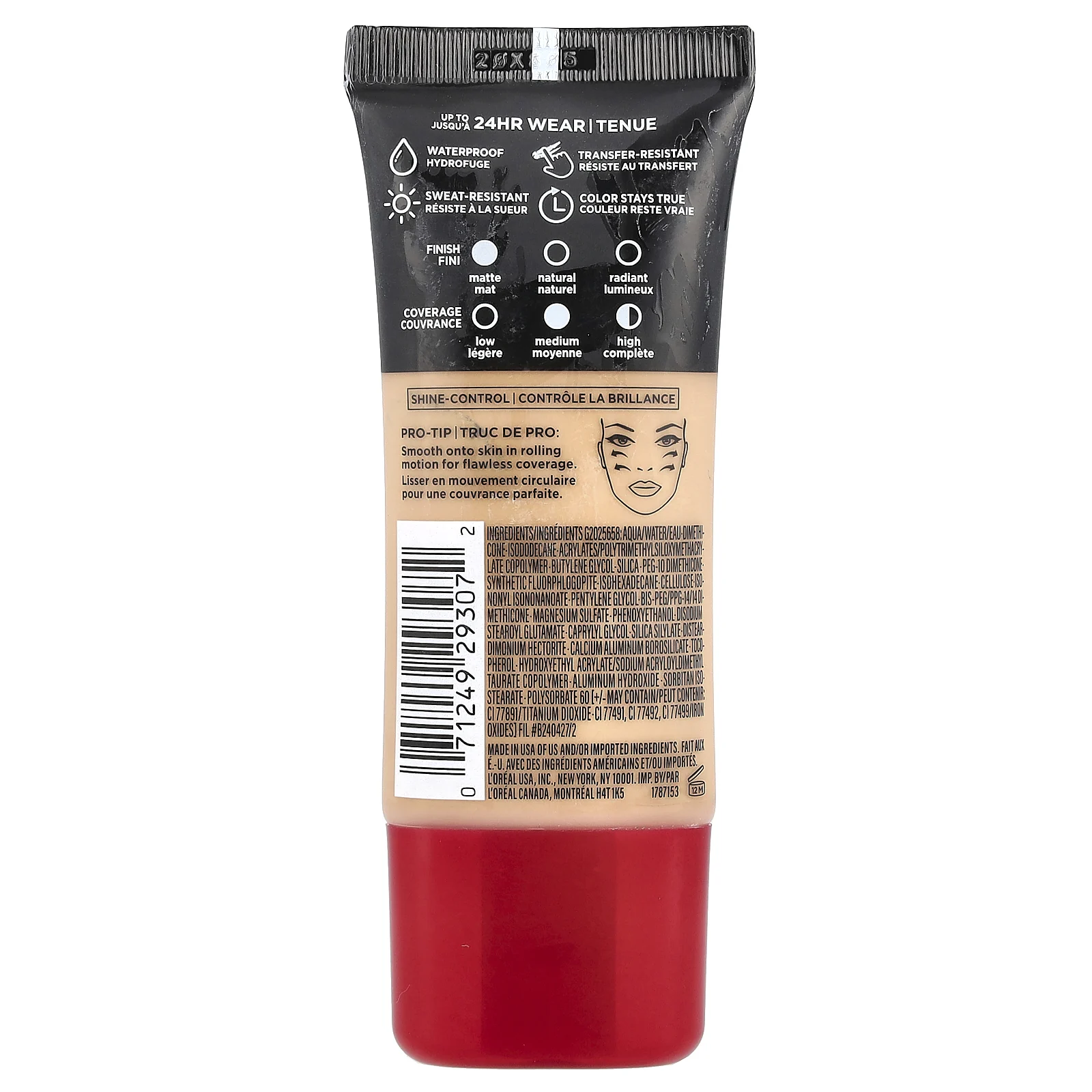 L'Oréal, Infallible, профессиональная матовая основа, 108 карамельно-бежевый, 30 мл (1 жидк. Унция)