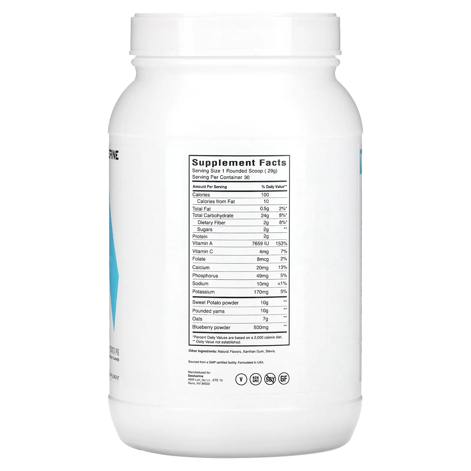 Swolverine, Clean Carbs, Sweet Potato Pie, 1.92 lb (870 g)