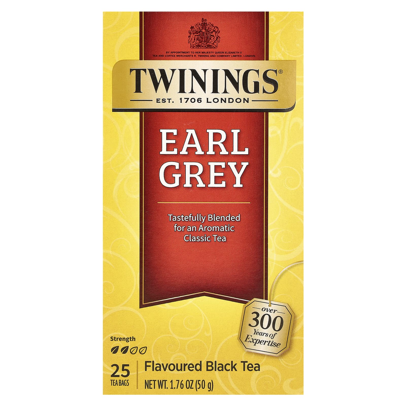 Twinings, Классический чай  Эрл Грей , 25 пакетиков, 1.76 унций (50 г)