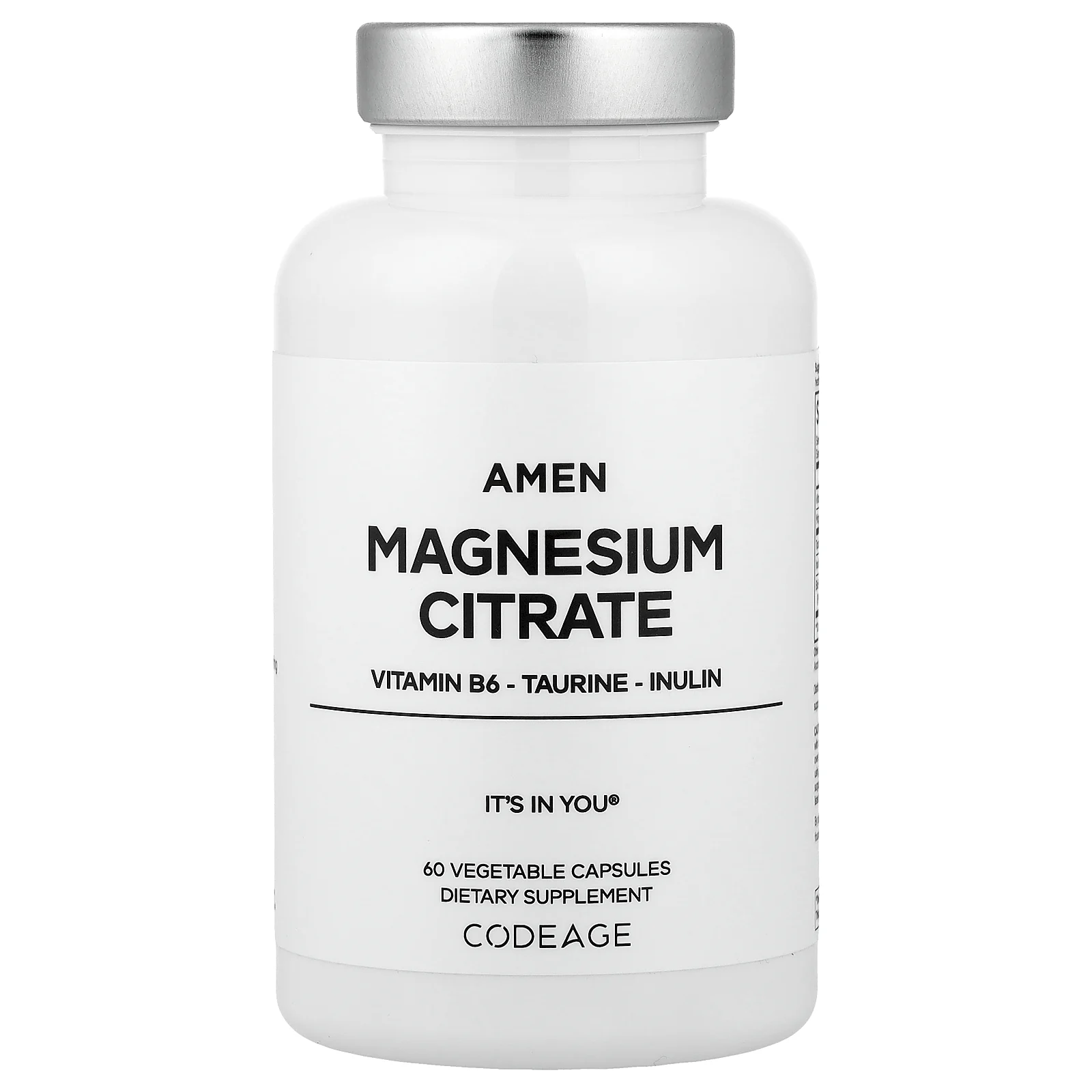 Codeage, Amen, цитрат магния, 60 растительных капсул
