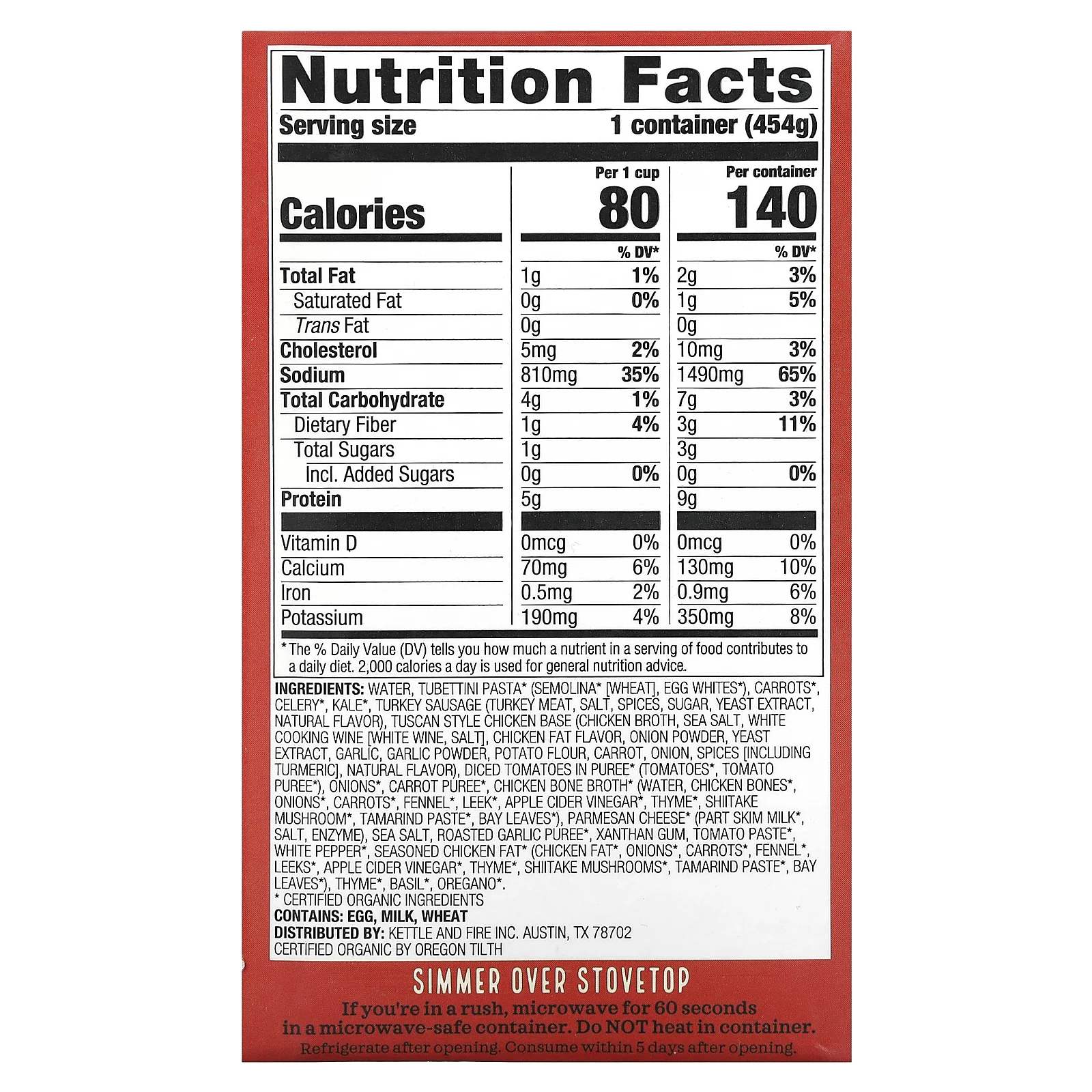 Kettle & Fire, Hearty Soup, сывороточный суп в итальянском стиле, 454 г (16 унций)