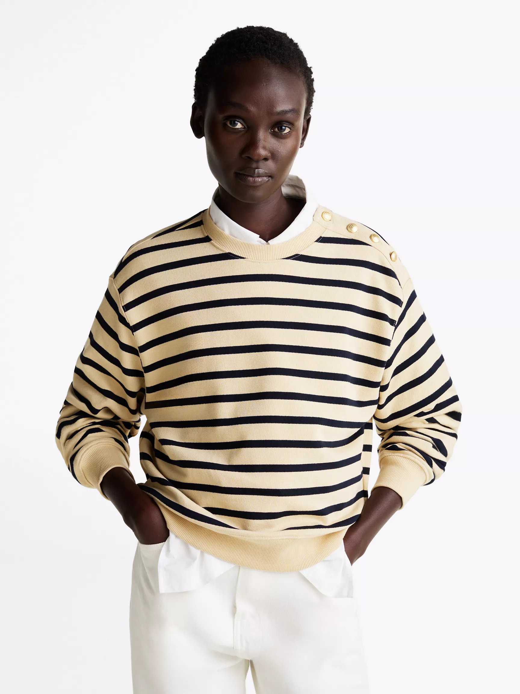 Женская толстовка Tommy Hilfiger, Свитшот с золотыми пуговицами