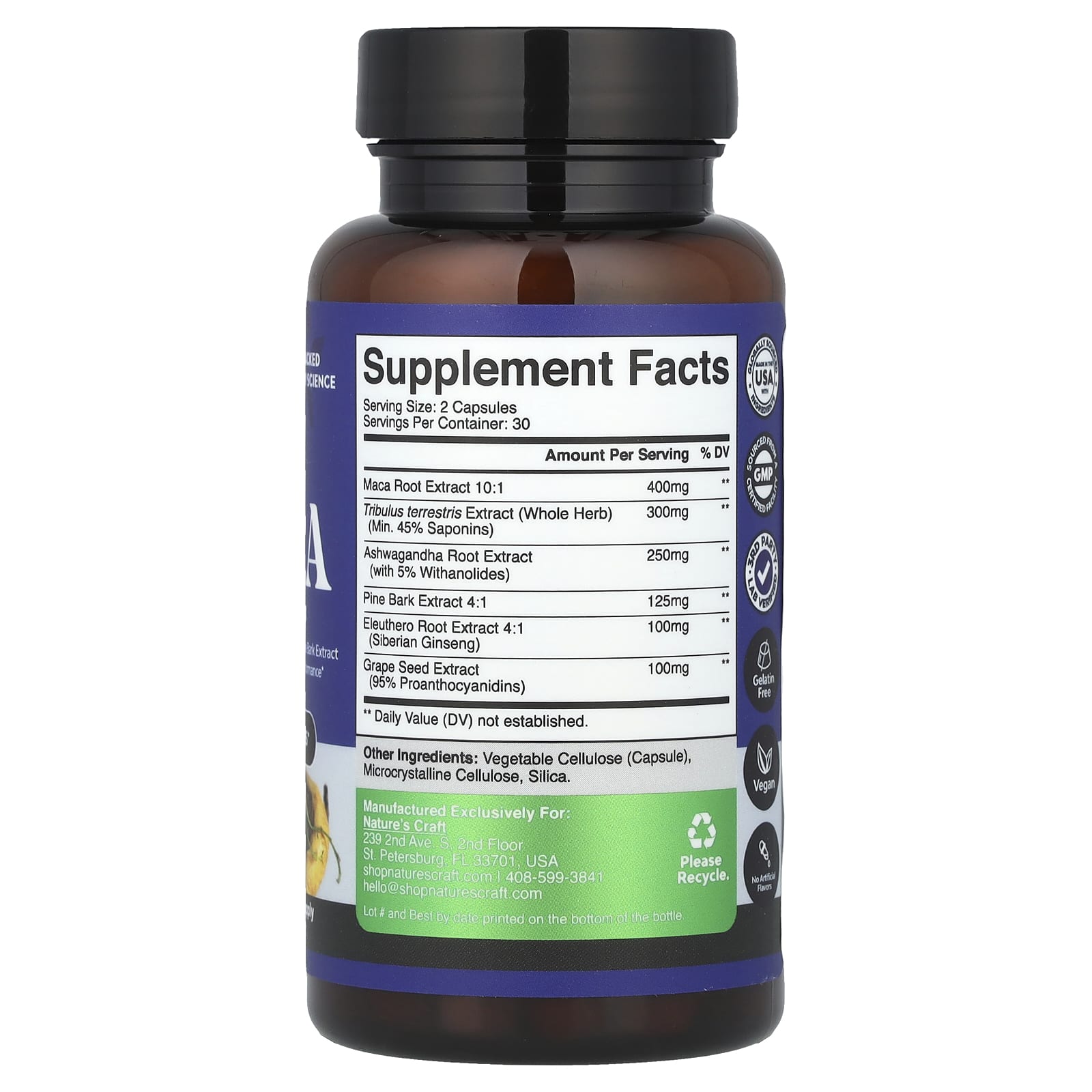 Nature's Craft, Men's Wellness, комплекс из корня маки, 60 капсул