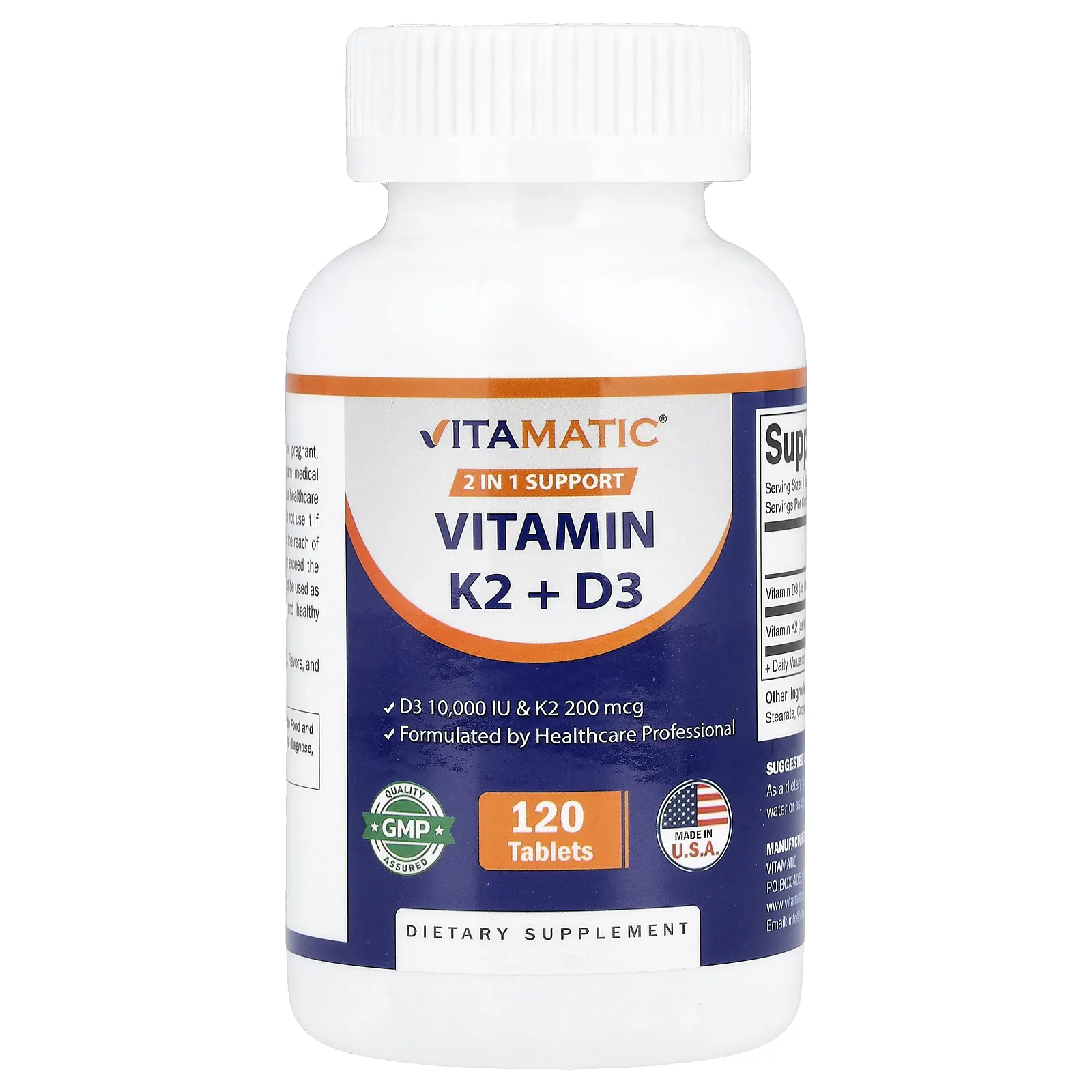 Vitamatic, витамин K2 и D3, 120 таблеток