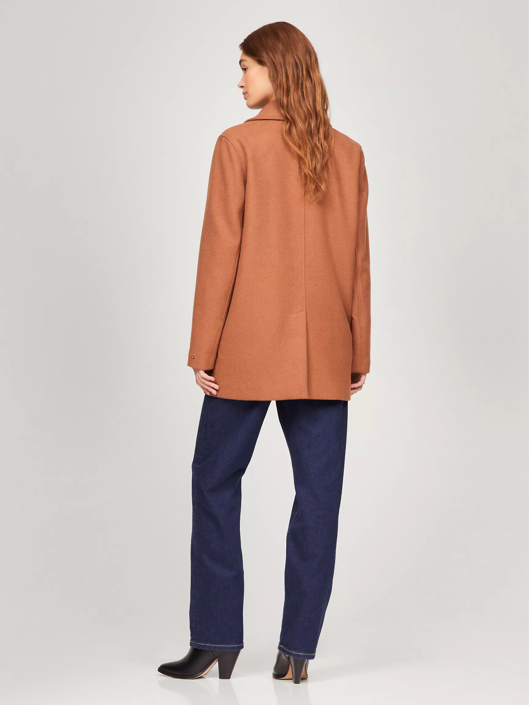 Женское пальто Tommy Hilfiger, Классическое двубортное пальто из шерстяной смеси