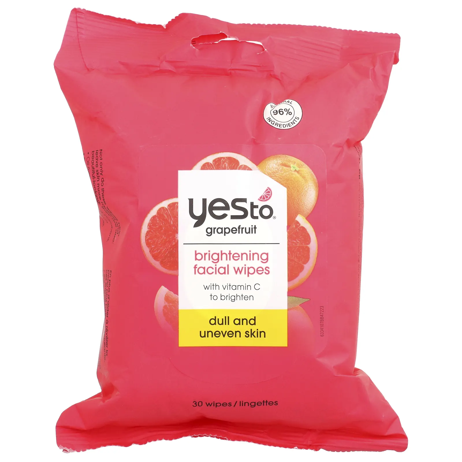 Yes To, Осветляющие салфетки для лица, для тусклой и неровной кожи, грейпфрут, 30 салфеток