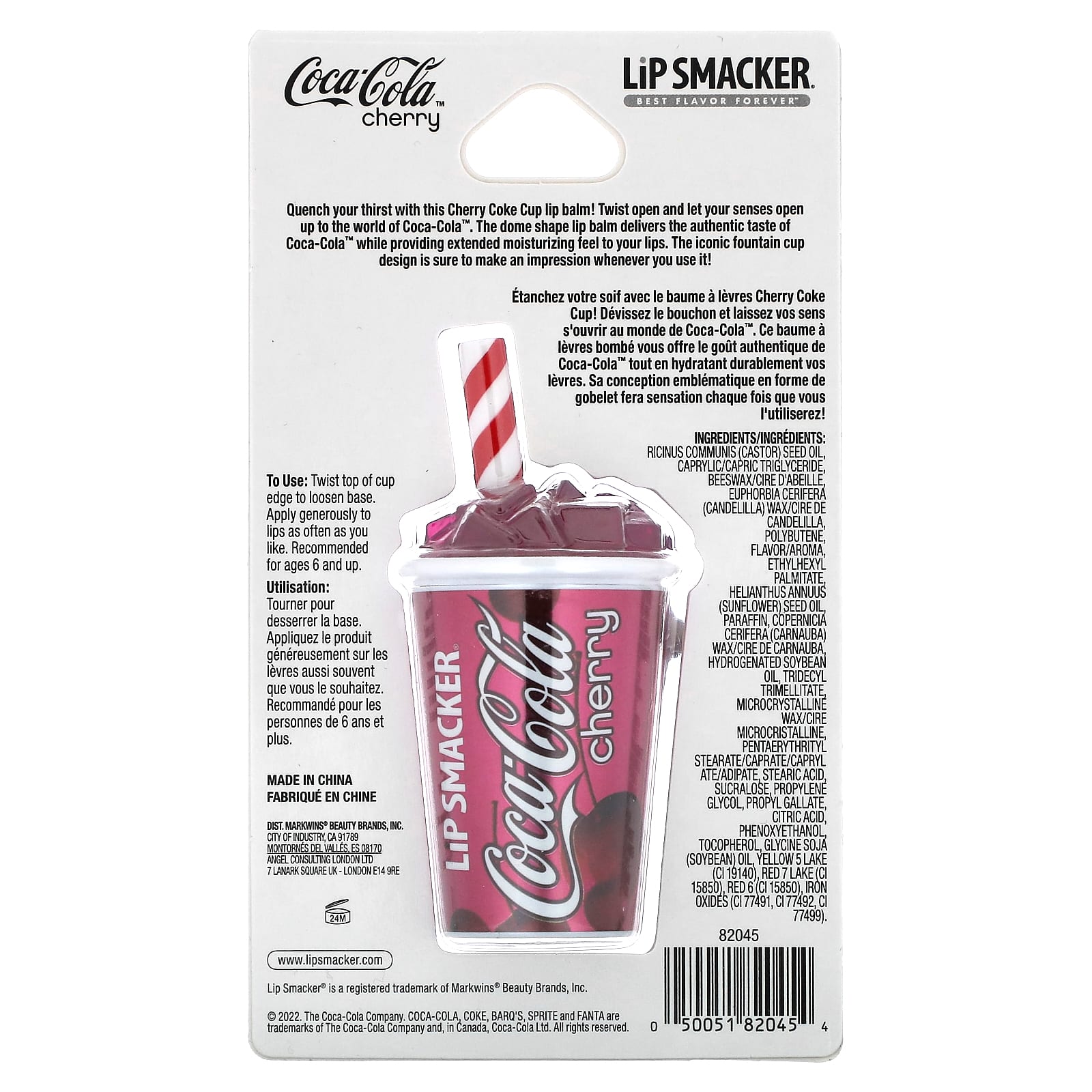 Lip Smacker, Coca-Cola, бальзам для губ, чашка из вишневой колы, 7,4 г (0,26 унции)