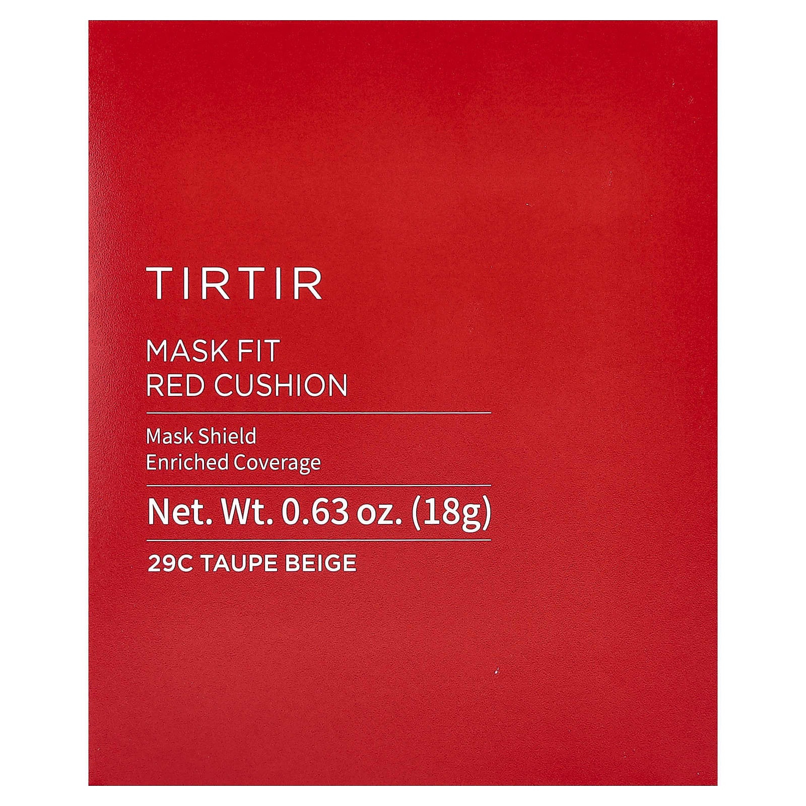TIRTIR, Mask Fit Red Cushion, кушон, тон 29C коричнево-бежевый, 18 г (0,63 унции)