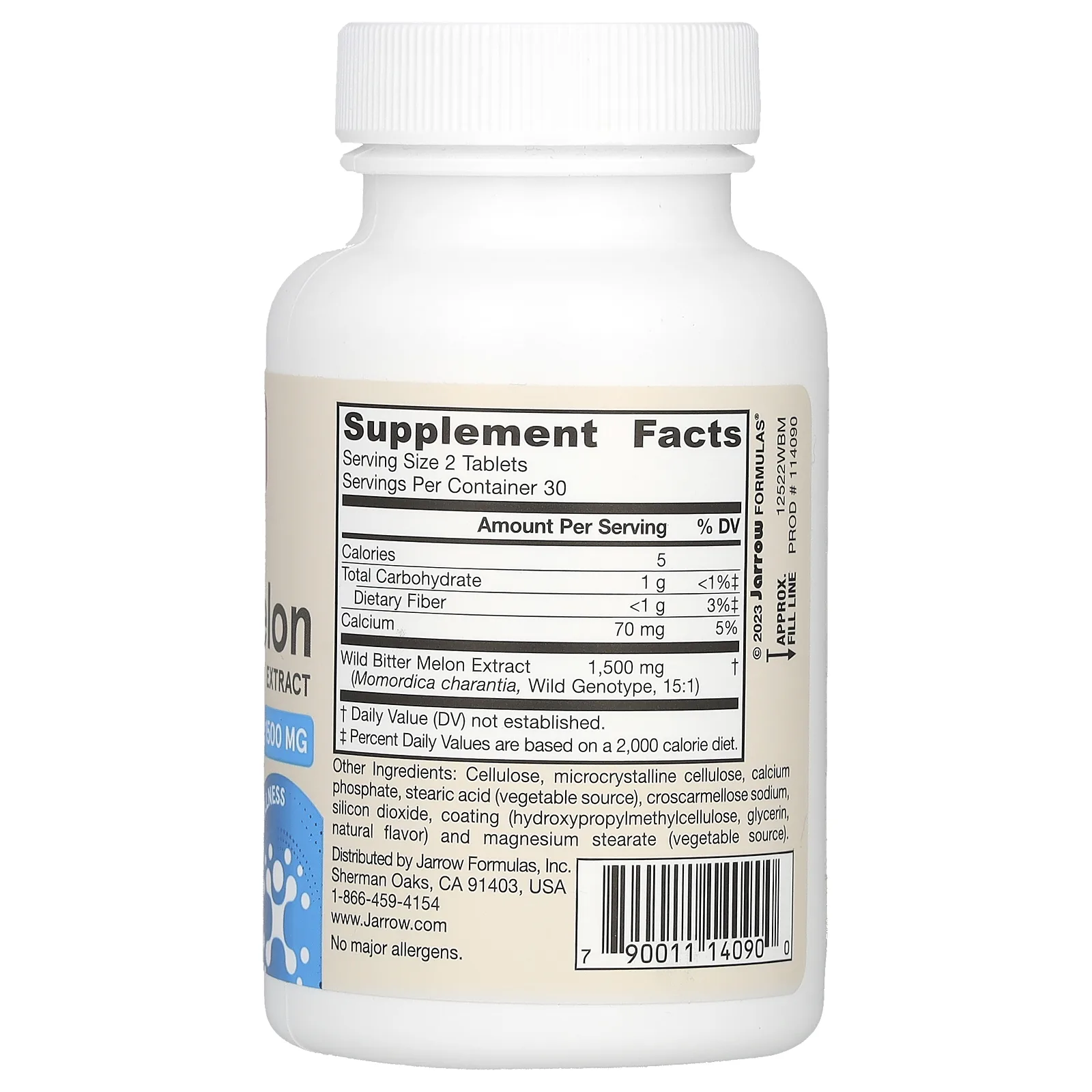 Jarrow Formulas, веганский экстракт дикой горькой тыквы, 1500 мг, 60 таблеток (750 мг в одной таблетке)