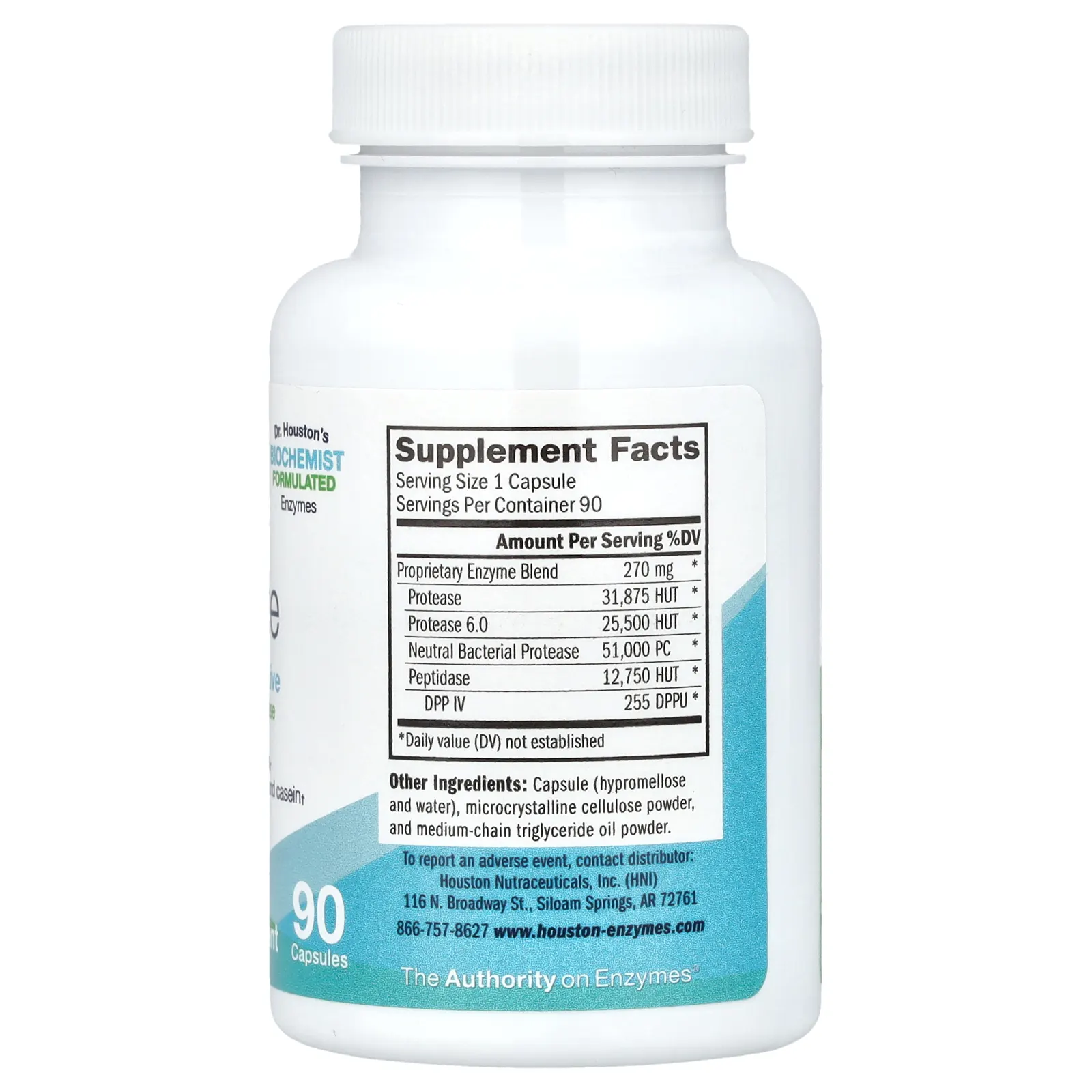 Houston Enzymes, пептизид AFP, 90 капсул