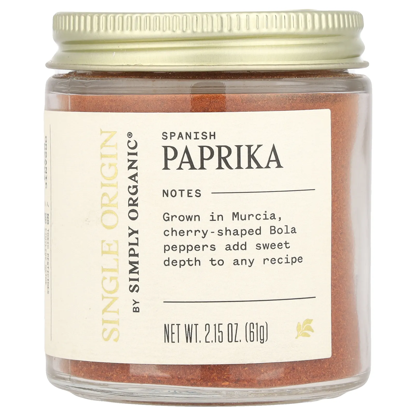 Simply Organic, Single Origin, испанская паприка, 61 г (2,15 унции)