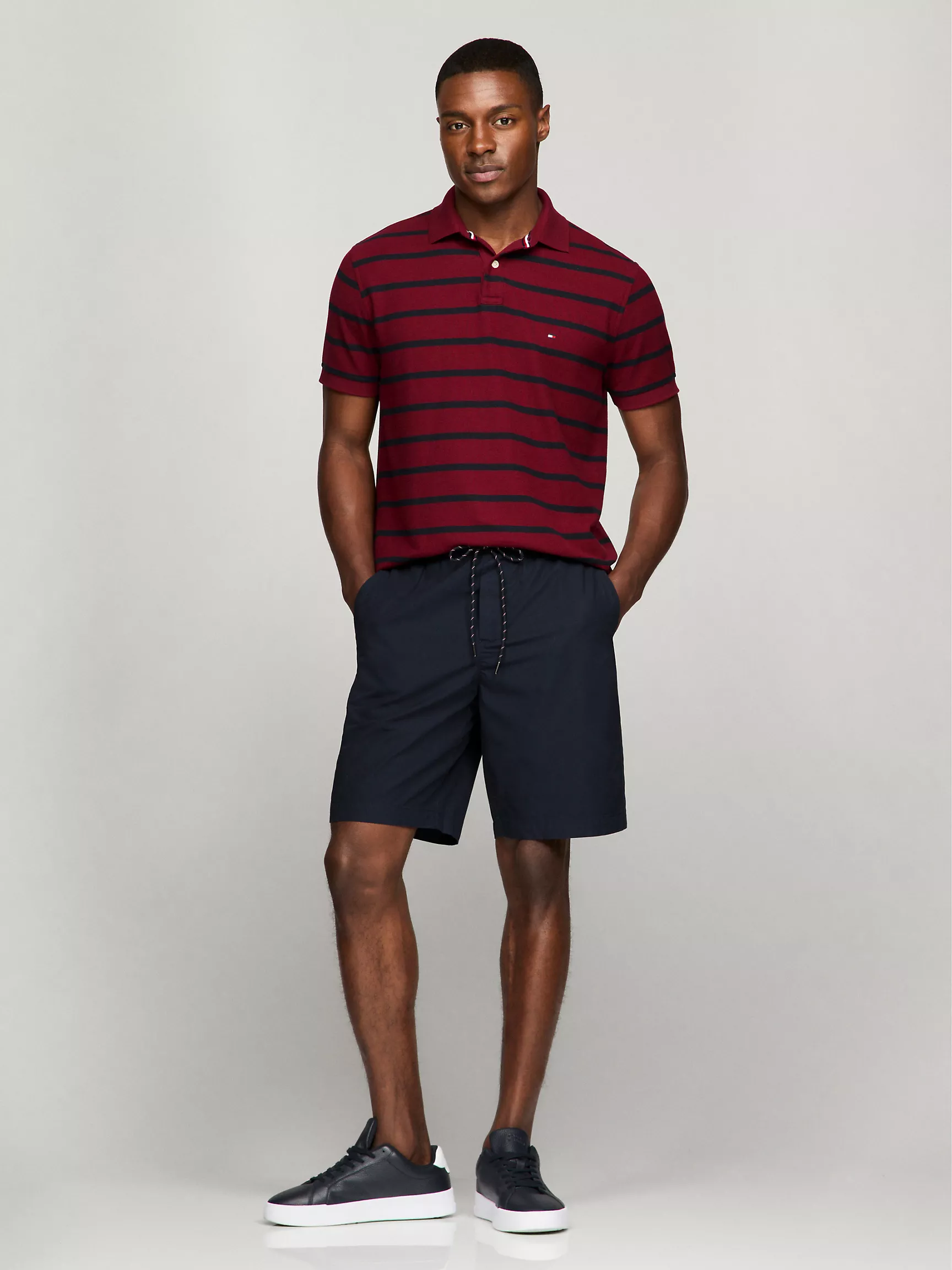 Мужское поло Tommy Hilfiger, Полосатое влагоотводящее поло стандартного кроя