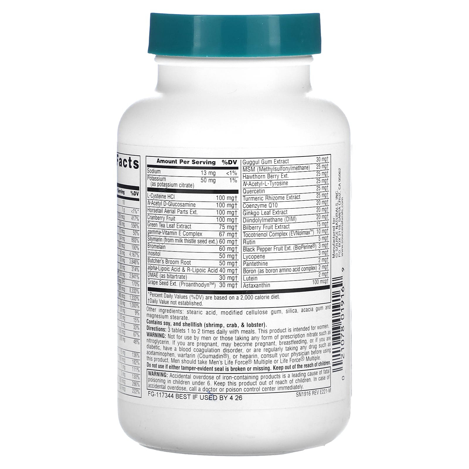 Source Naturals, Women's Life Force Multiple, 90 таблеток