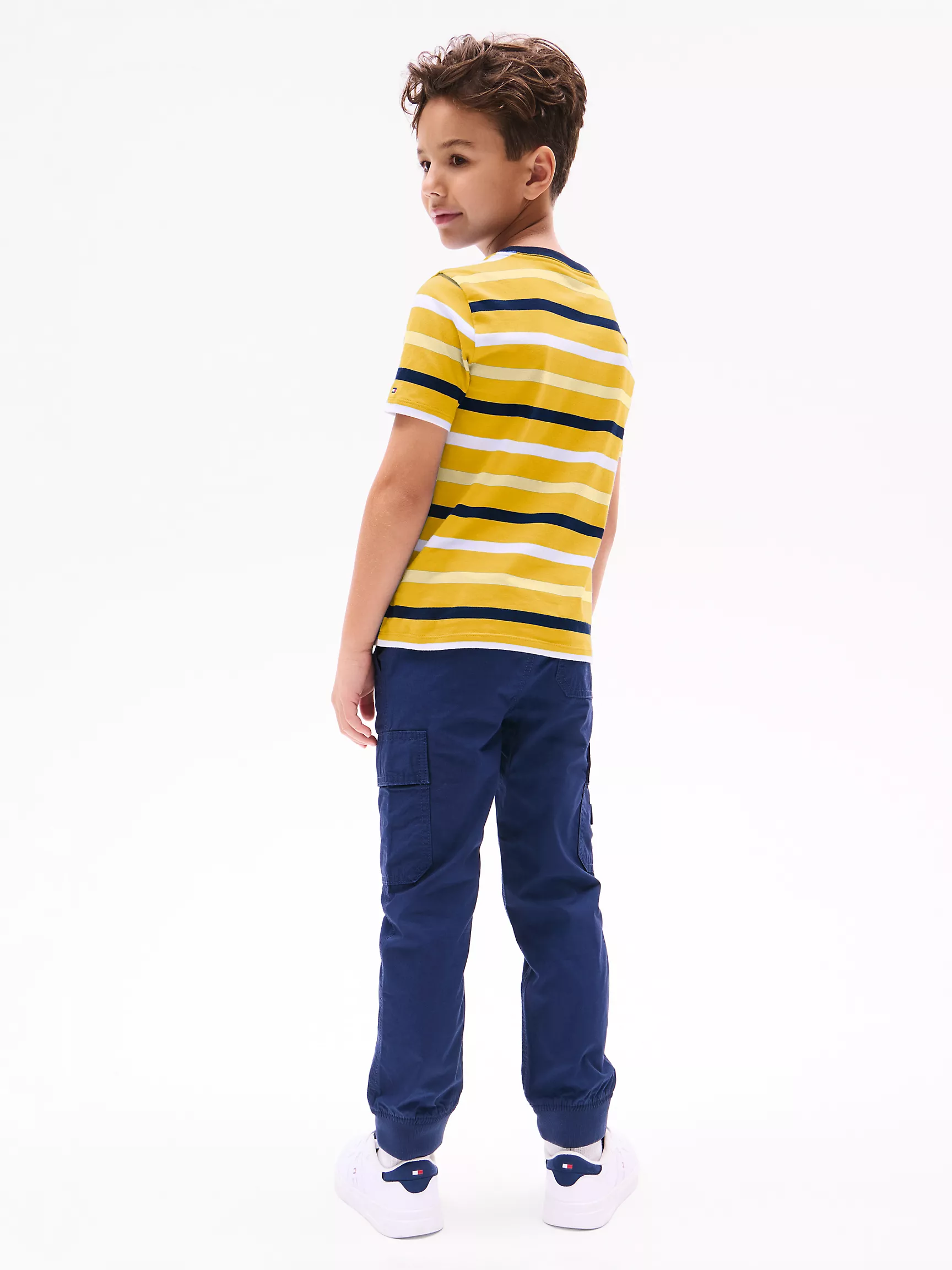 Футболка Tommy Hilfiger для мальчиков, Детская полосатая футболка с монограммным логотипом