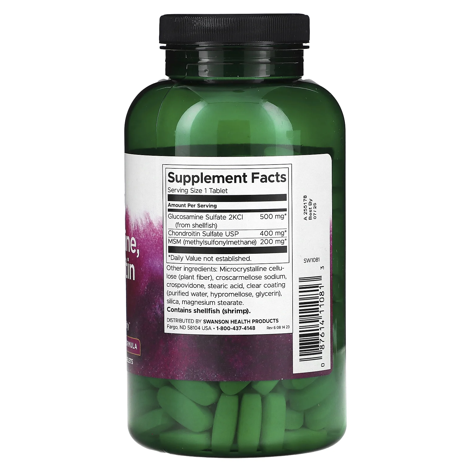 Swanson, глюкозамин, хондроитин и МСМ, 240 таблеток