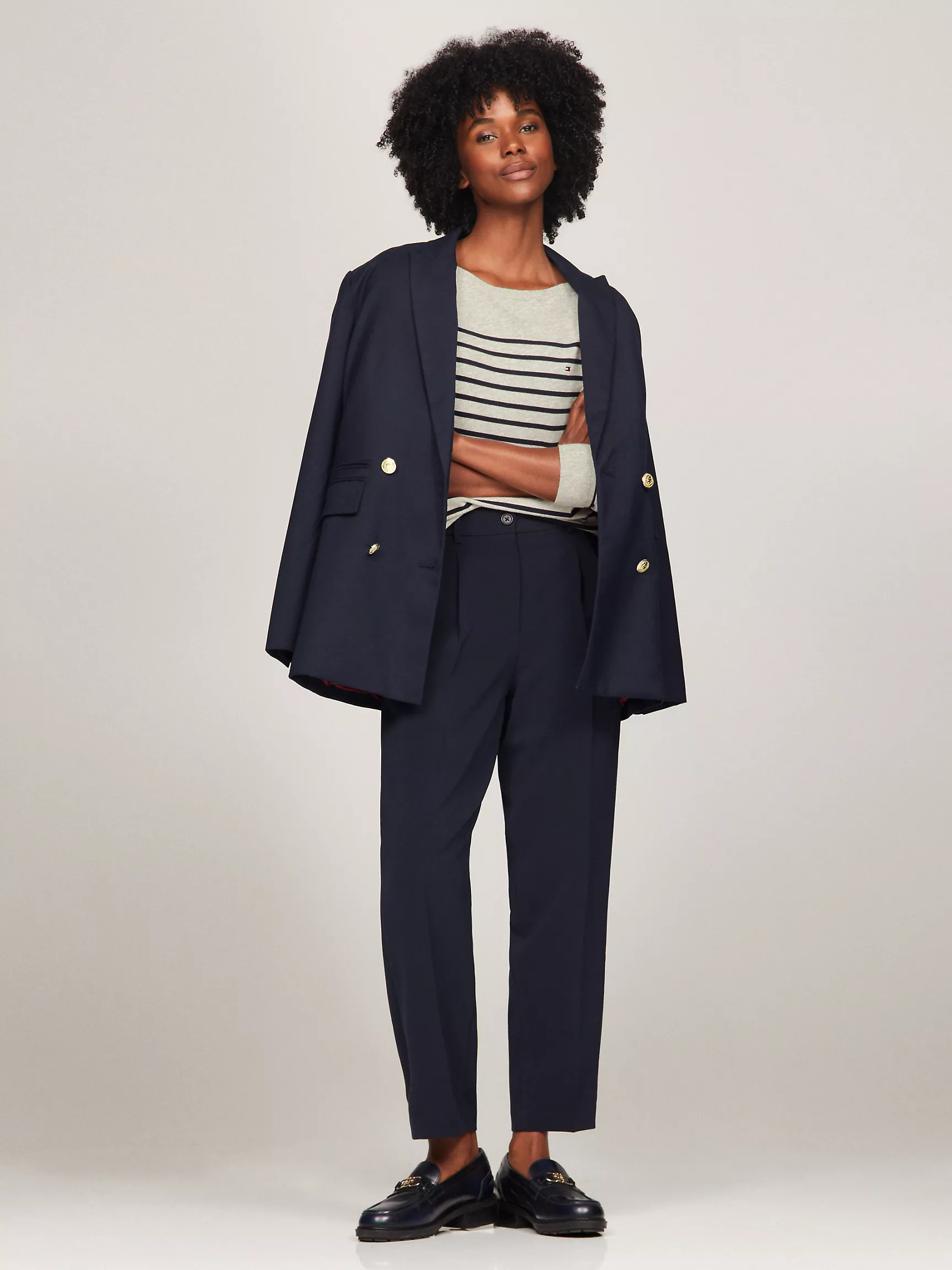 Женский свитер Tommy Hilfiger, Полосатый свитер с вырезом "лодочка"