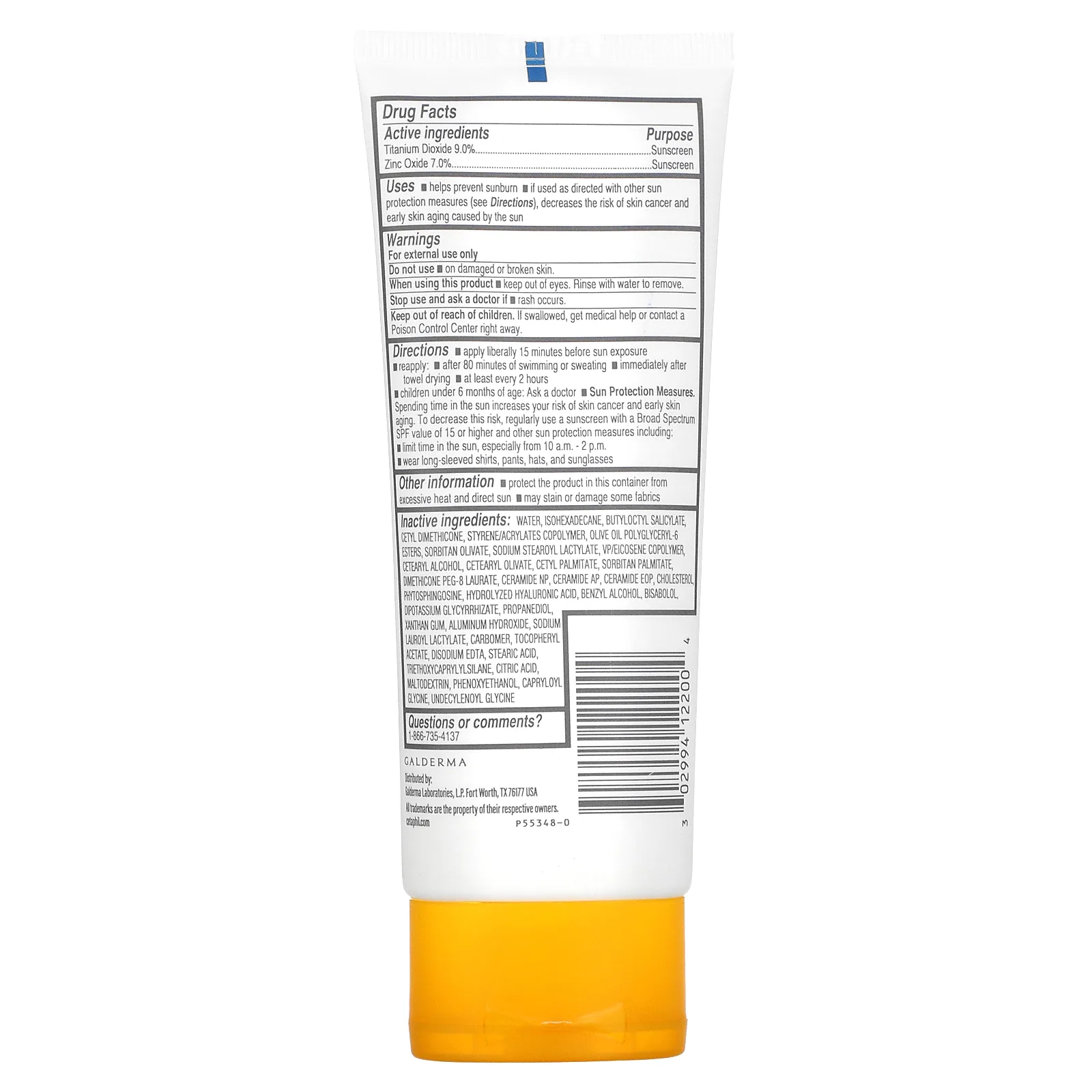 Cetaphil, Минеральное солнцезащитное средство широкого спектра действия, SPF 50, 89 мл (3 жидк. Унции)