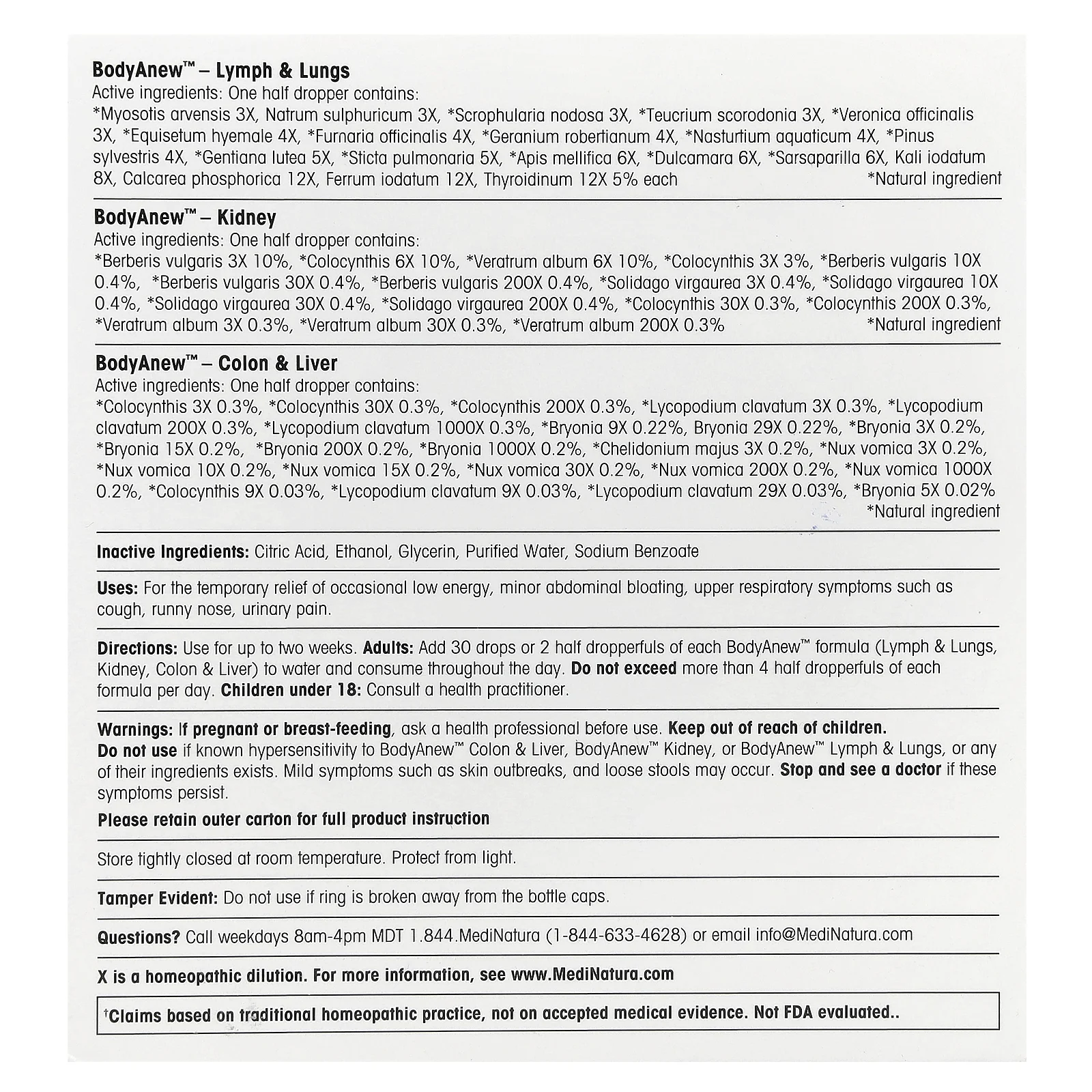MediNatura, BodyAnew ™, 3 флакона по 50 мл (1,69 жидк. Унции)