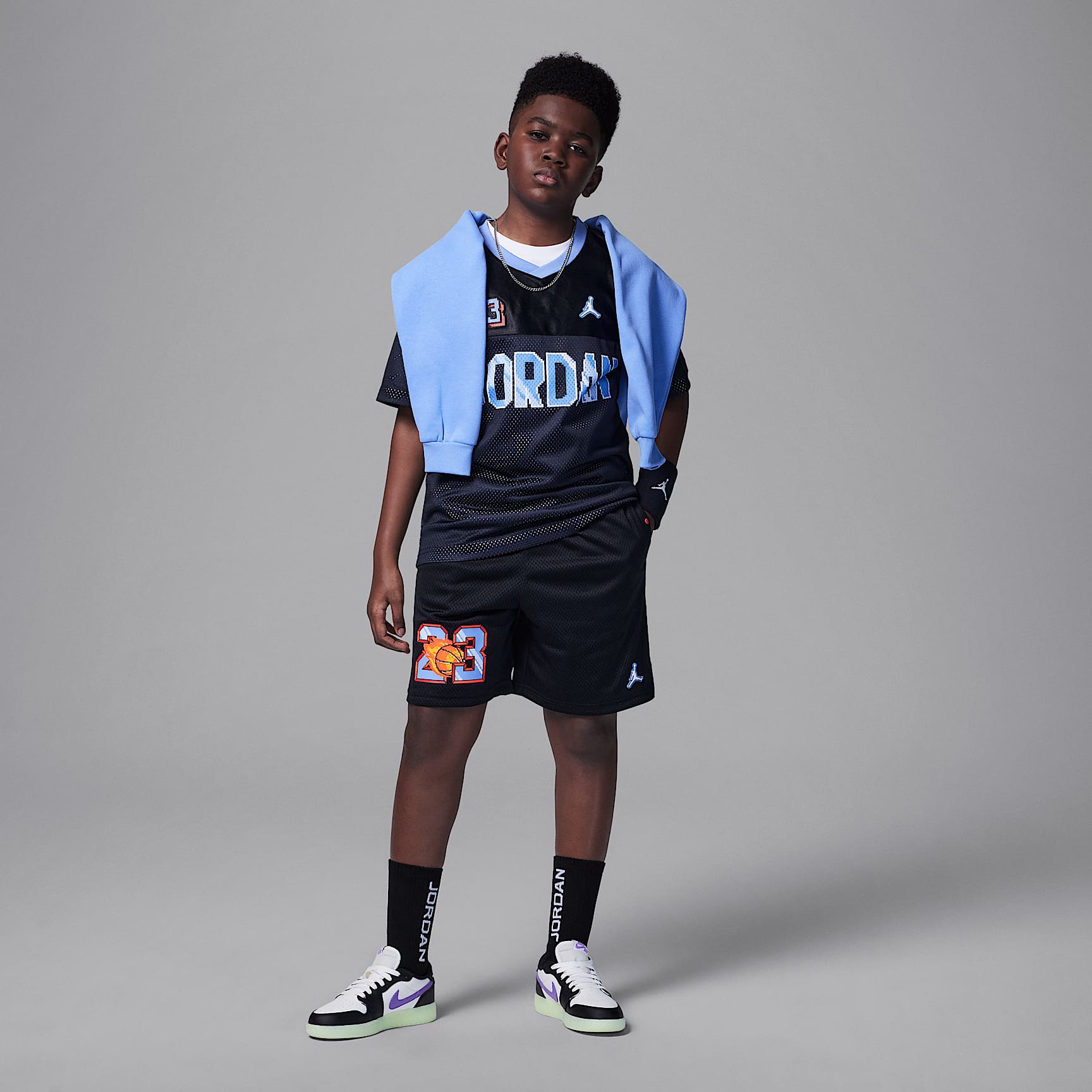 Jordan Customized Air Big Kids' Flame Shorts
