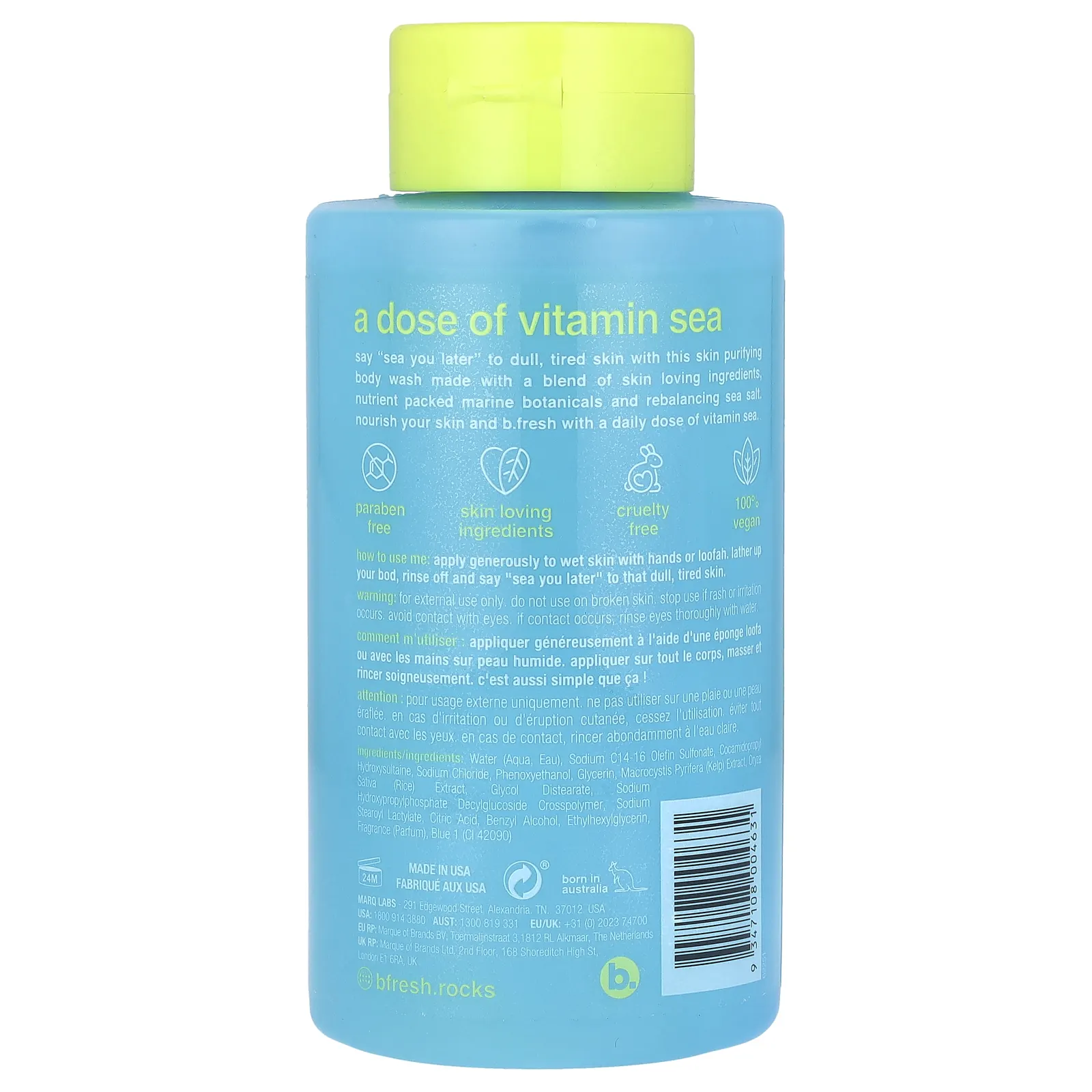 b.fresh, Vitamin Sea, Purifying Body Wash, Ocean Fresssh, 16 fl oz (473 ml)