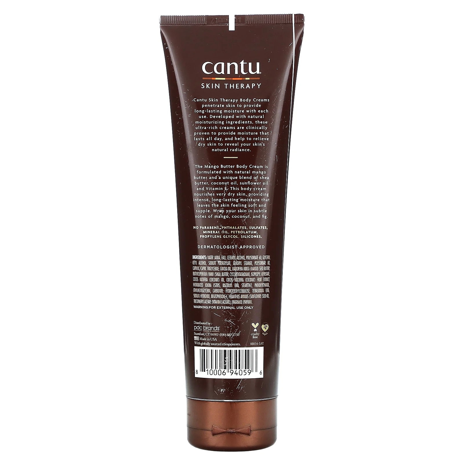 Cantu, Skin Therapy, успокаивающий крем для тела, для очень сухой кожи, масло манго, 240 г (8,5 унции)