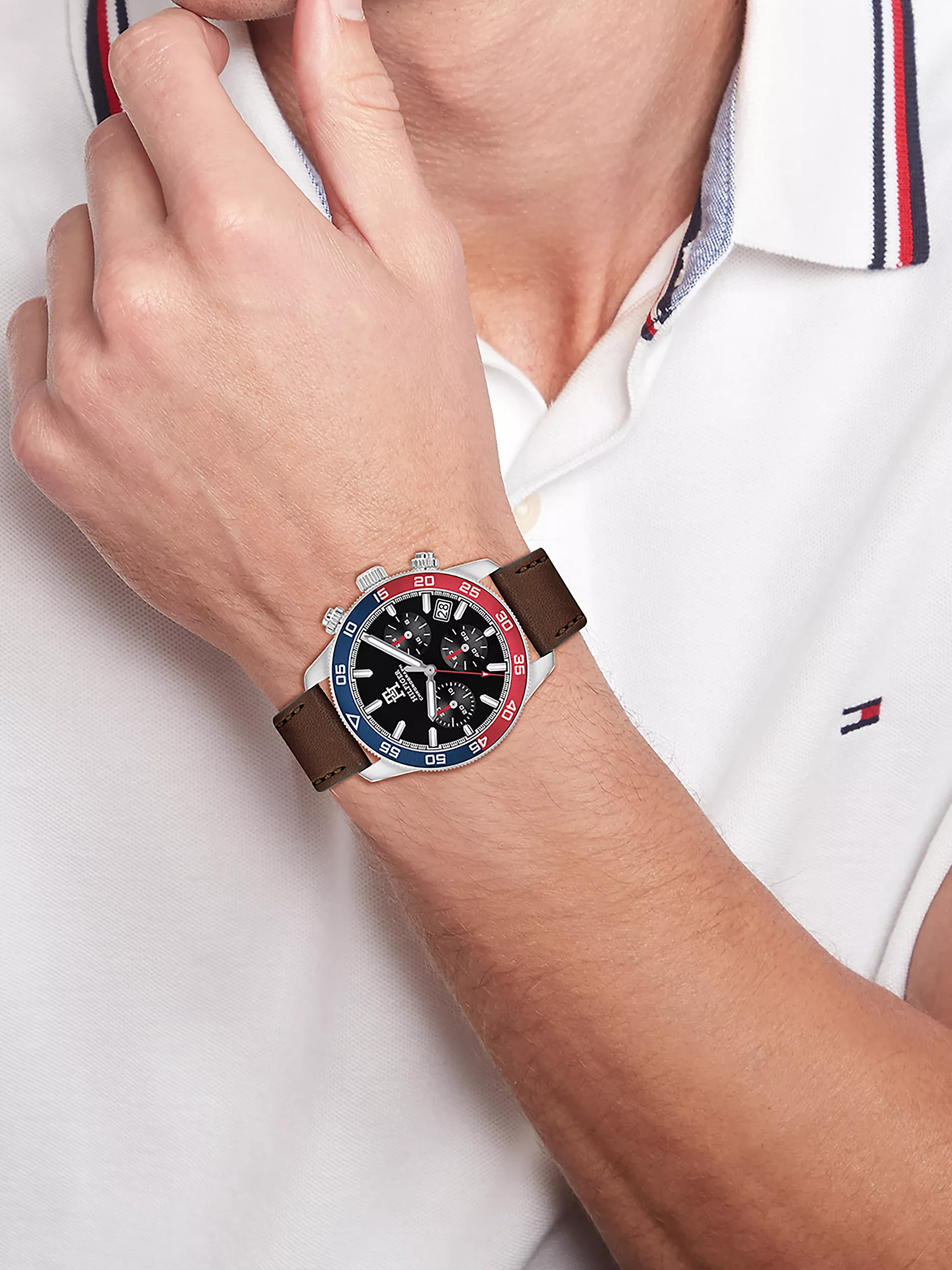 Мужские часы Tommy Hilfiger, Хронограф 41 мм TH85 с раздельным безелем