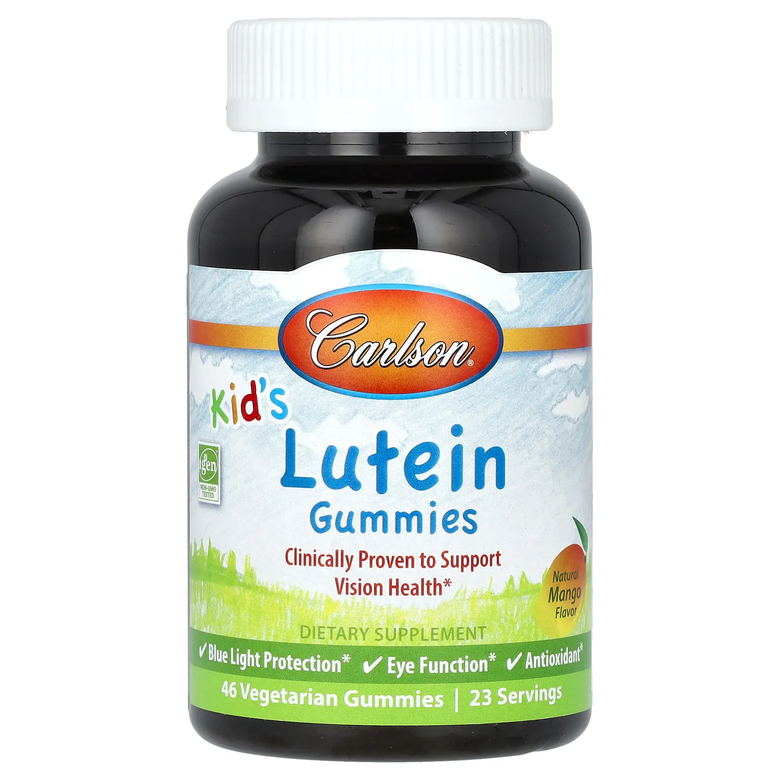 Carlson, Kid's Lutein Gummies, натуральное манго, 46 вегетарианских жевательных таблеток