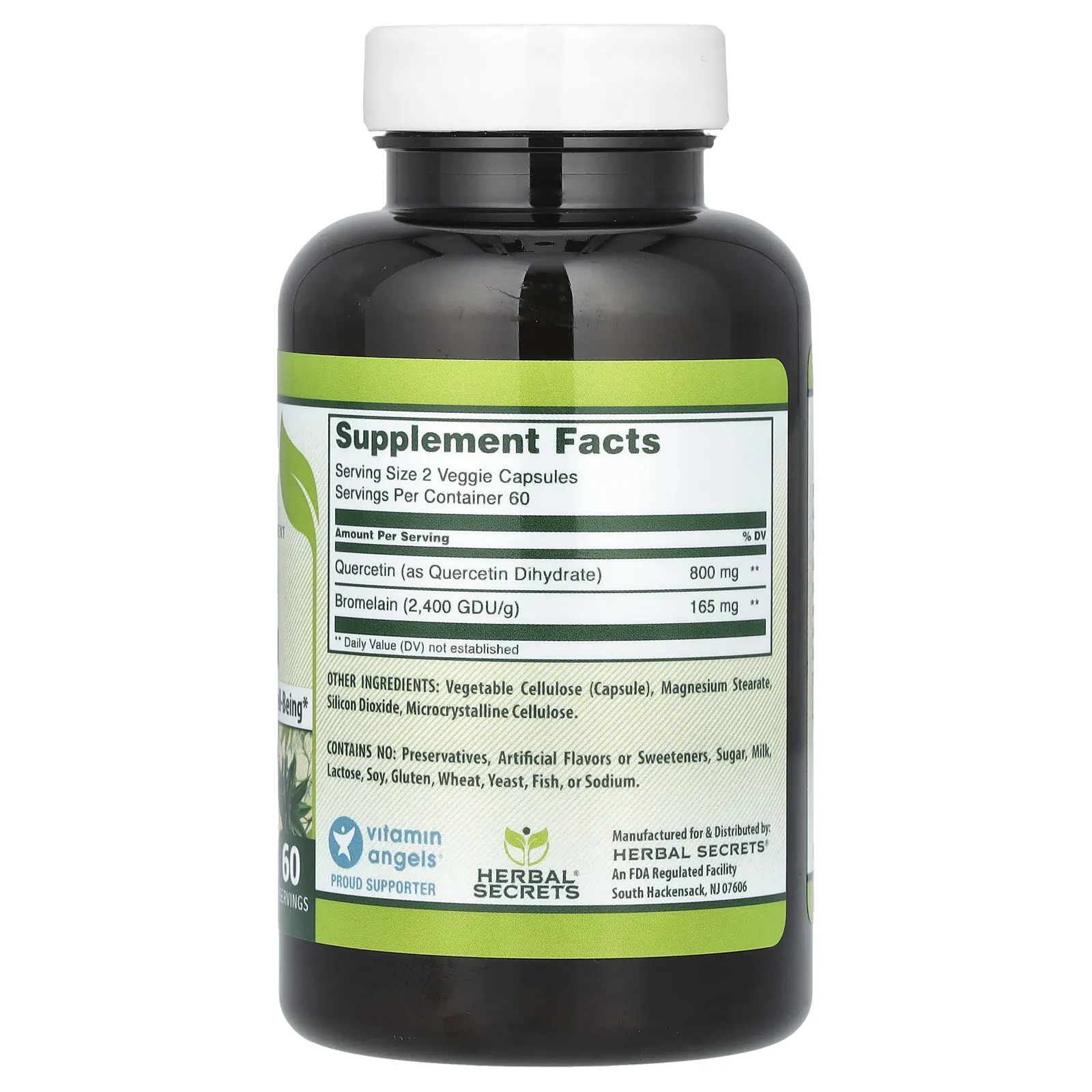 Herbal Secrets, Кверцетин бромелаин, 120 растительных капсул
