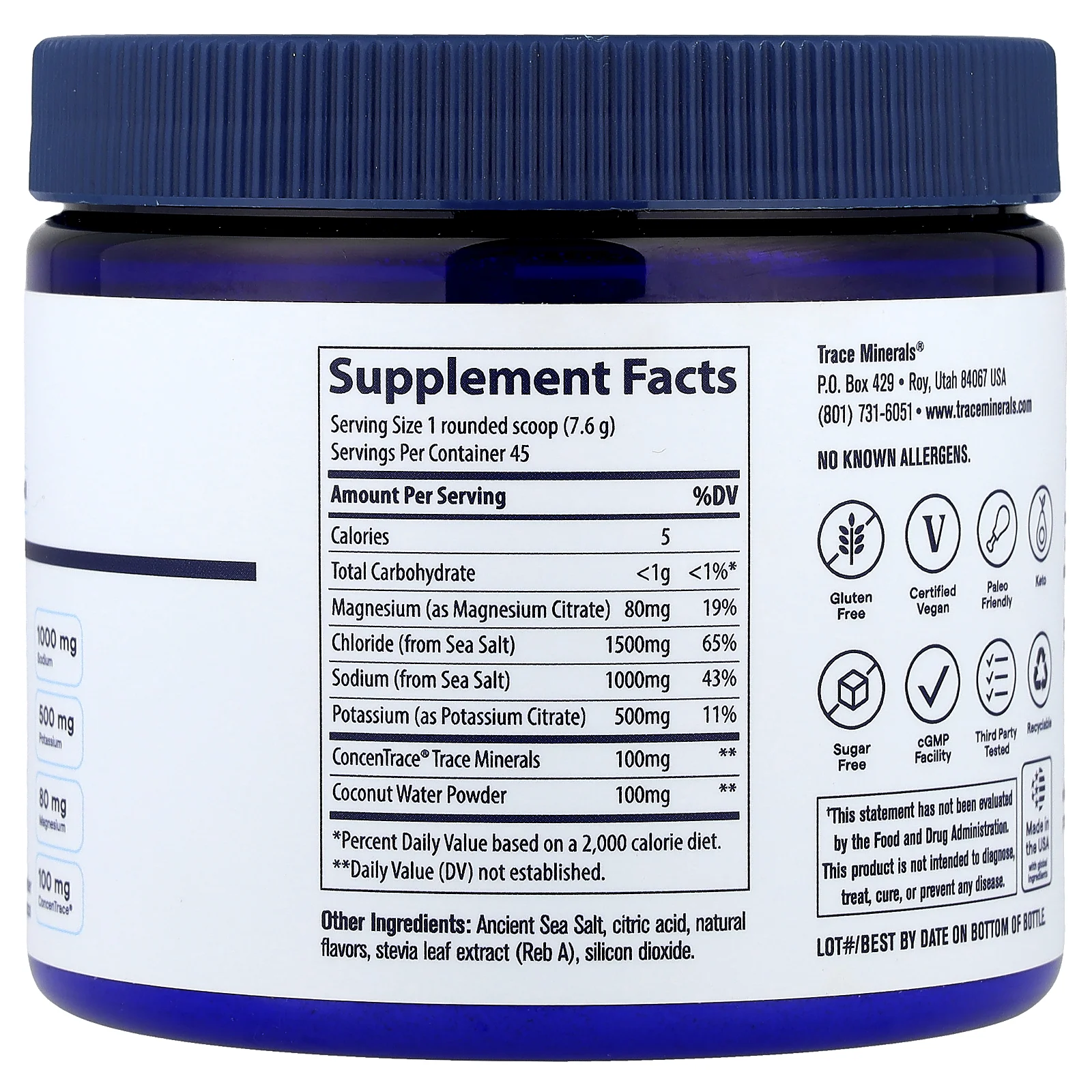 Trace, ZEROLyte в порошке, соленый апельсин, 342 г (12,1 унции)