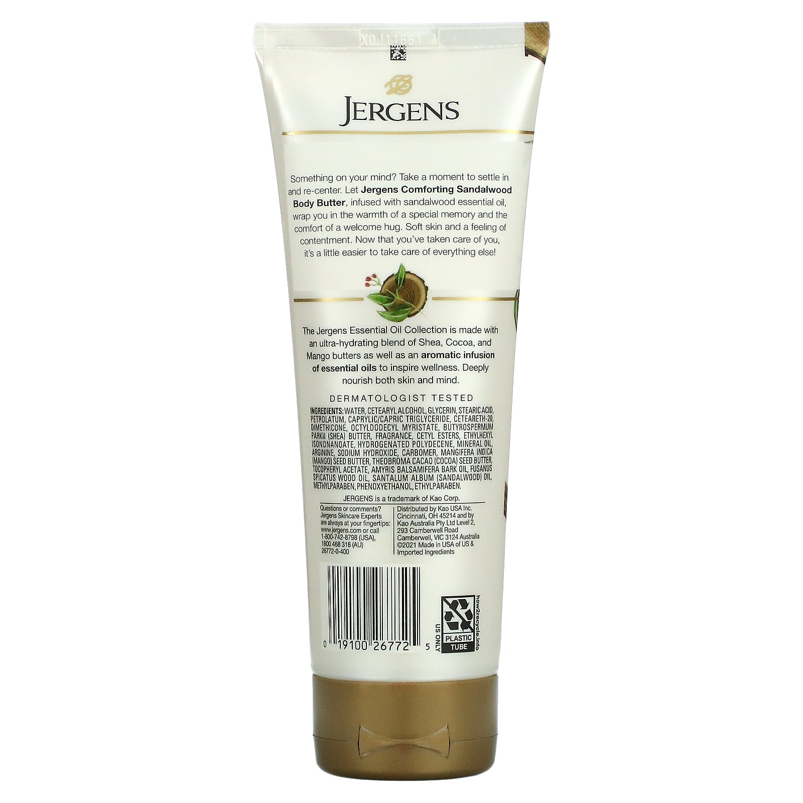 Jergens, Essential Oil Collection, масло для тела, сандаловое дерево, 207 мл (7 жидк. Унций)