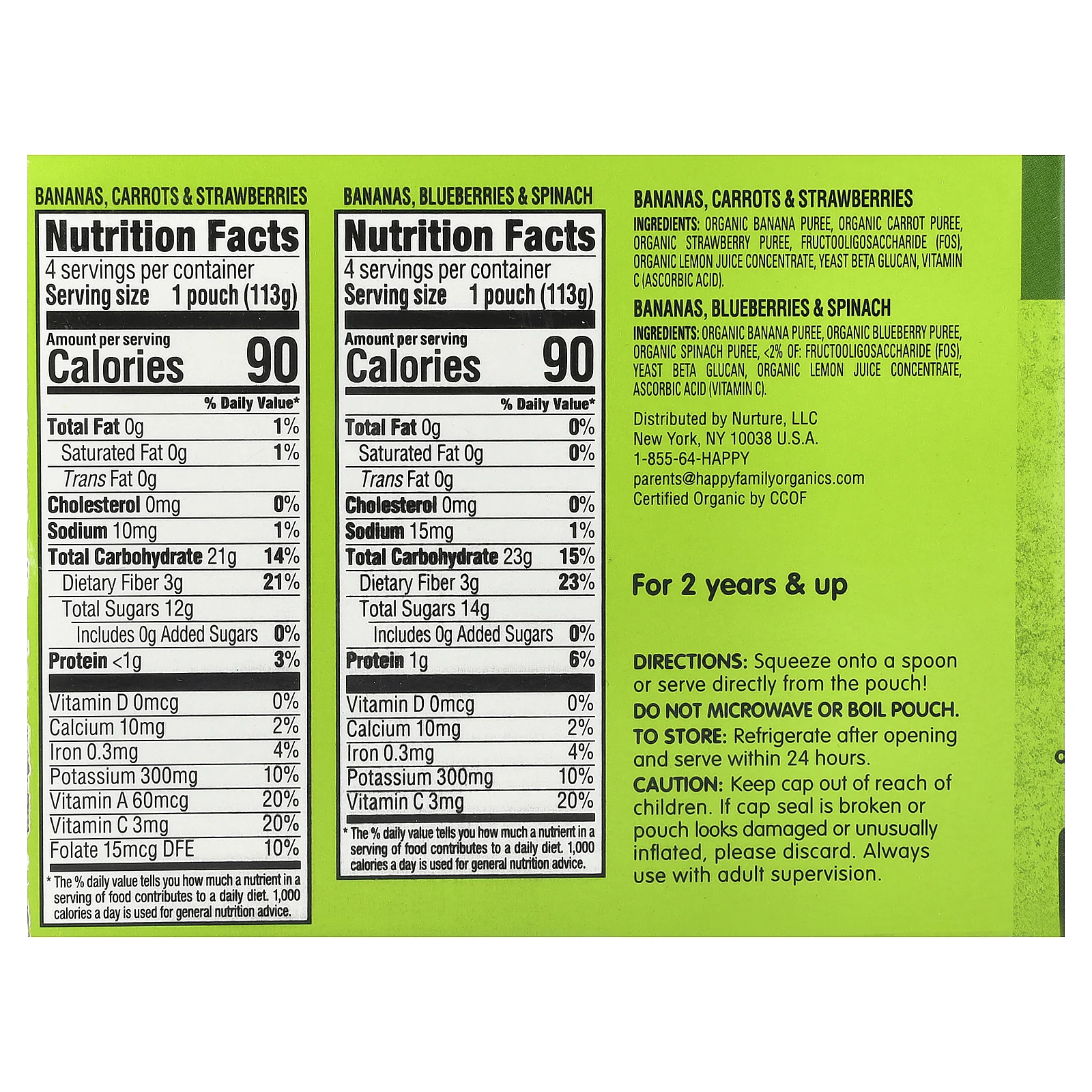 Happy Family Organics, Happy Tot®, Super Bellies™, смесь органических фруктов и овощей для детей от 2 лет, ассорти вкусов, 8 пакетиков по 113 г (4 унции)