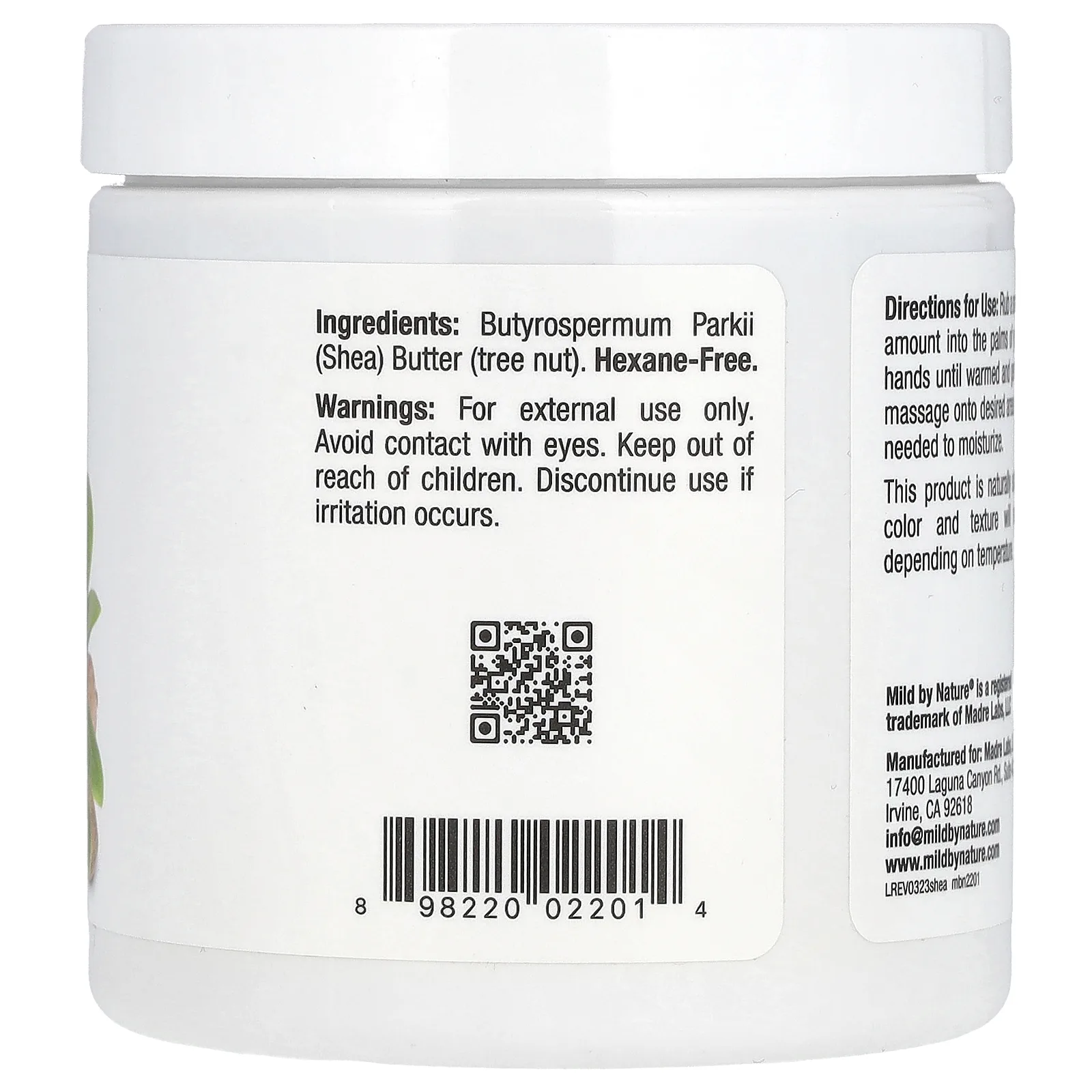 Mild By Nature, увлажняющее масло ши, 198 г (7 унций)