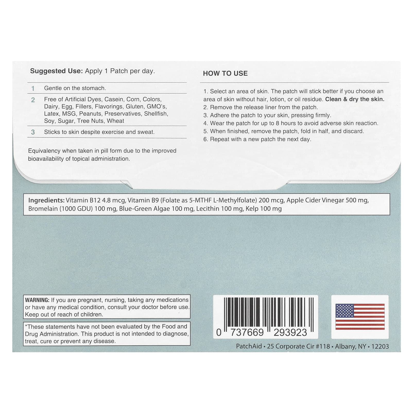 PatchAid, Натуральные патчи для снижения веса, 30 шт.